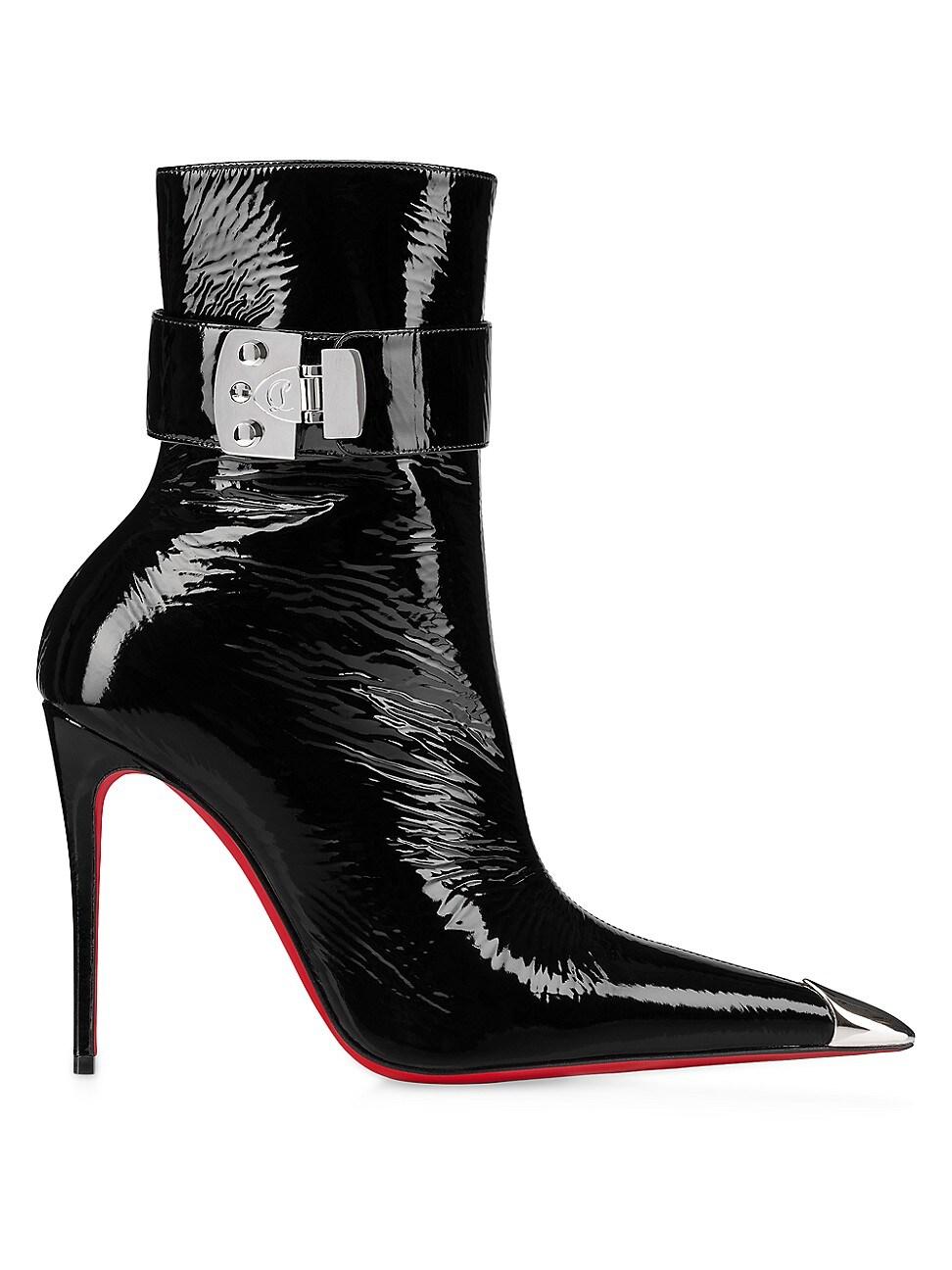 Womens Lock Me Up Booty 100MM Patent Leather Boots Product Image