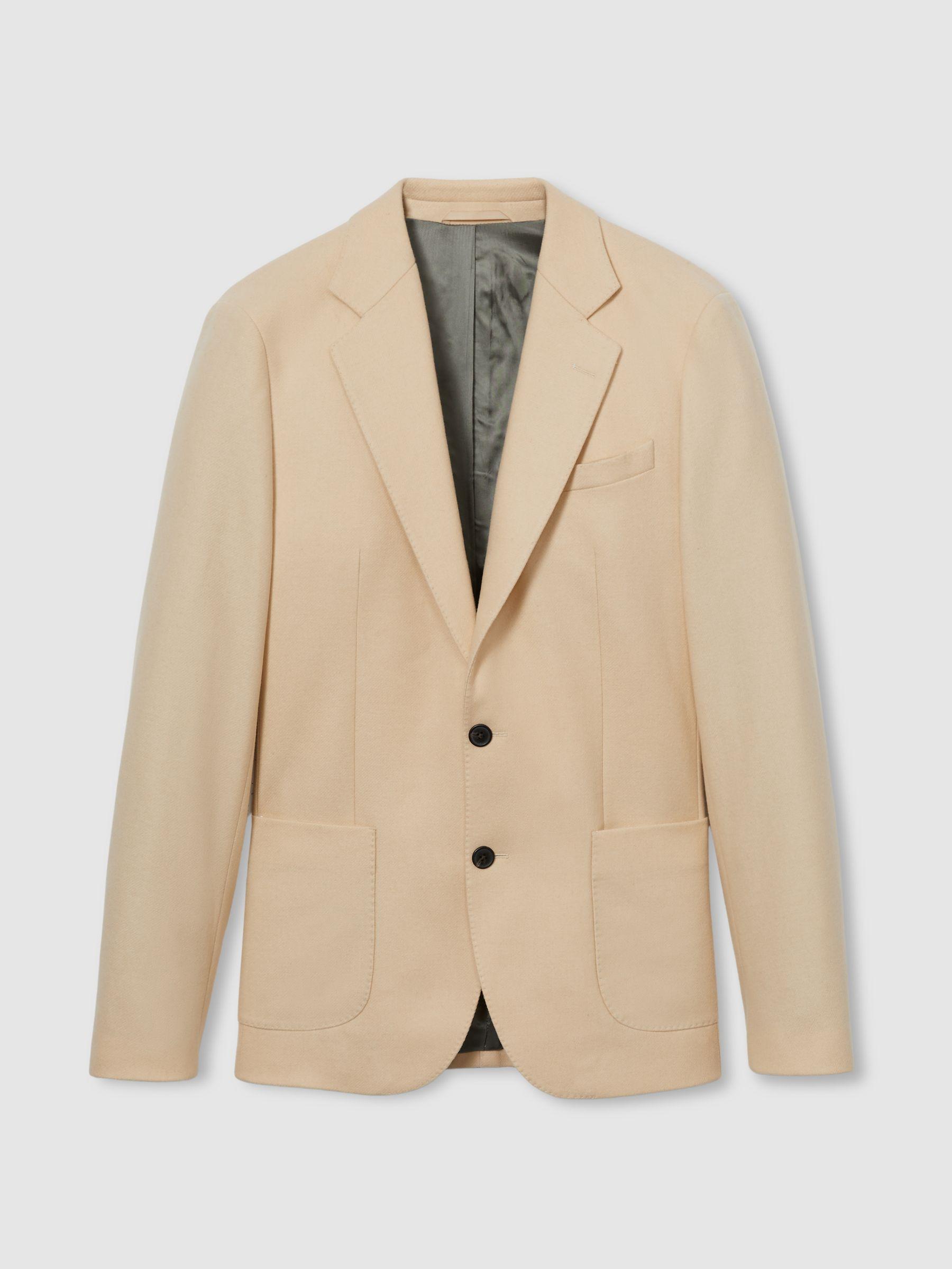 Atelier Single-Breasted Blazer in Wool-Blend Twill in Stone Product Image
