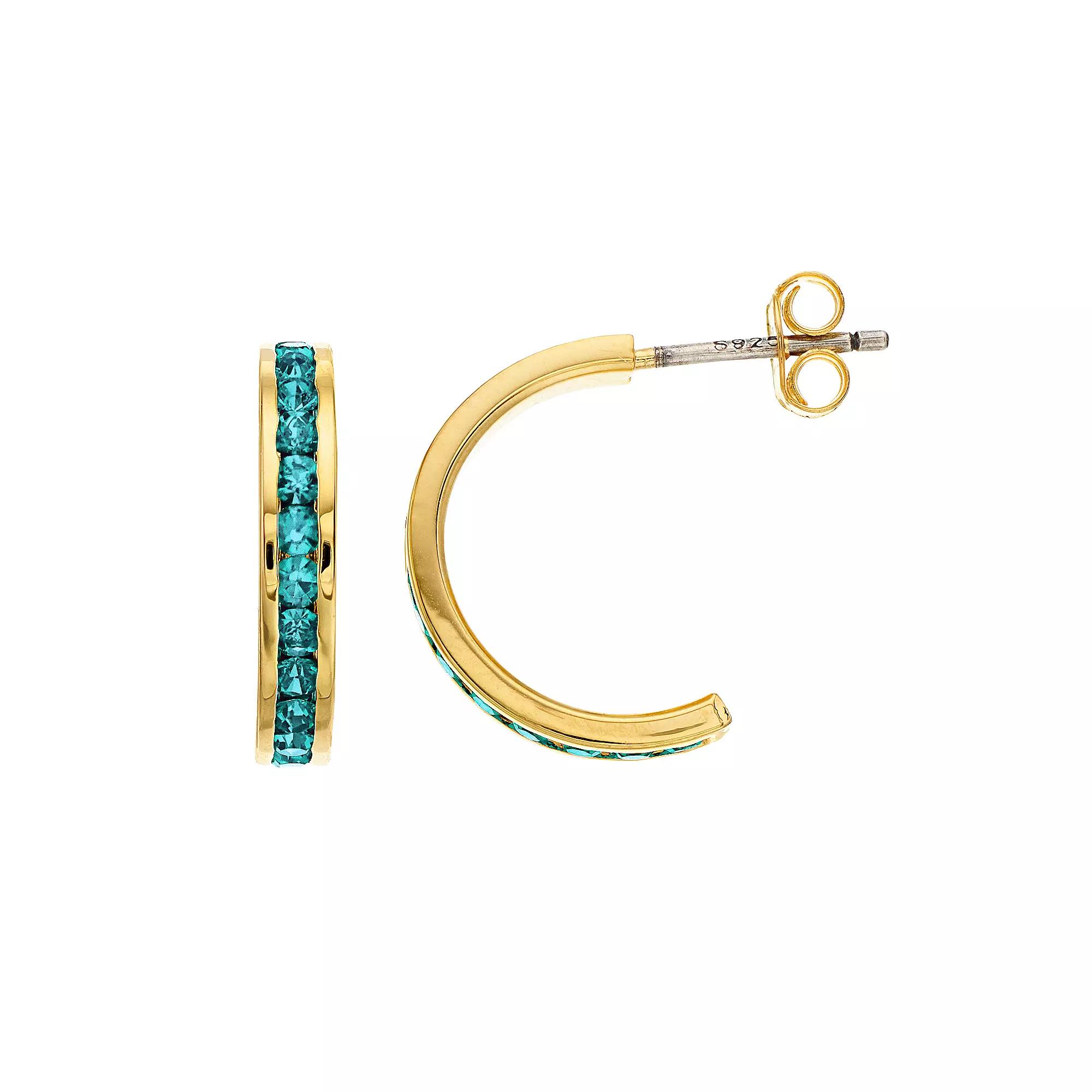 Traditions Jewelry Company 18k Gold Over Silver Crystal Birthstone Earrings, Women's, Gold Over Sterling Sep Product Image