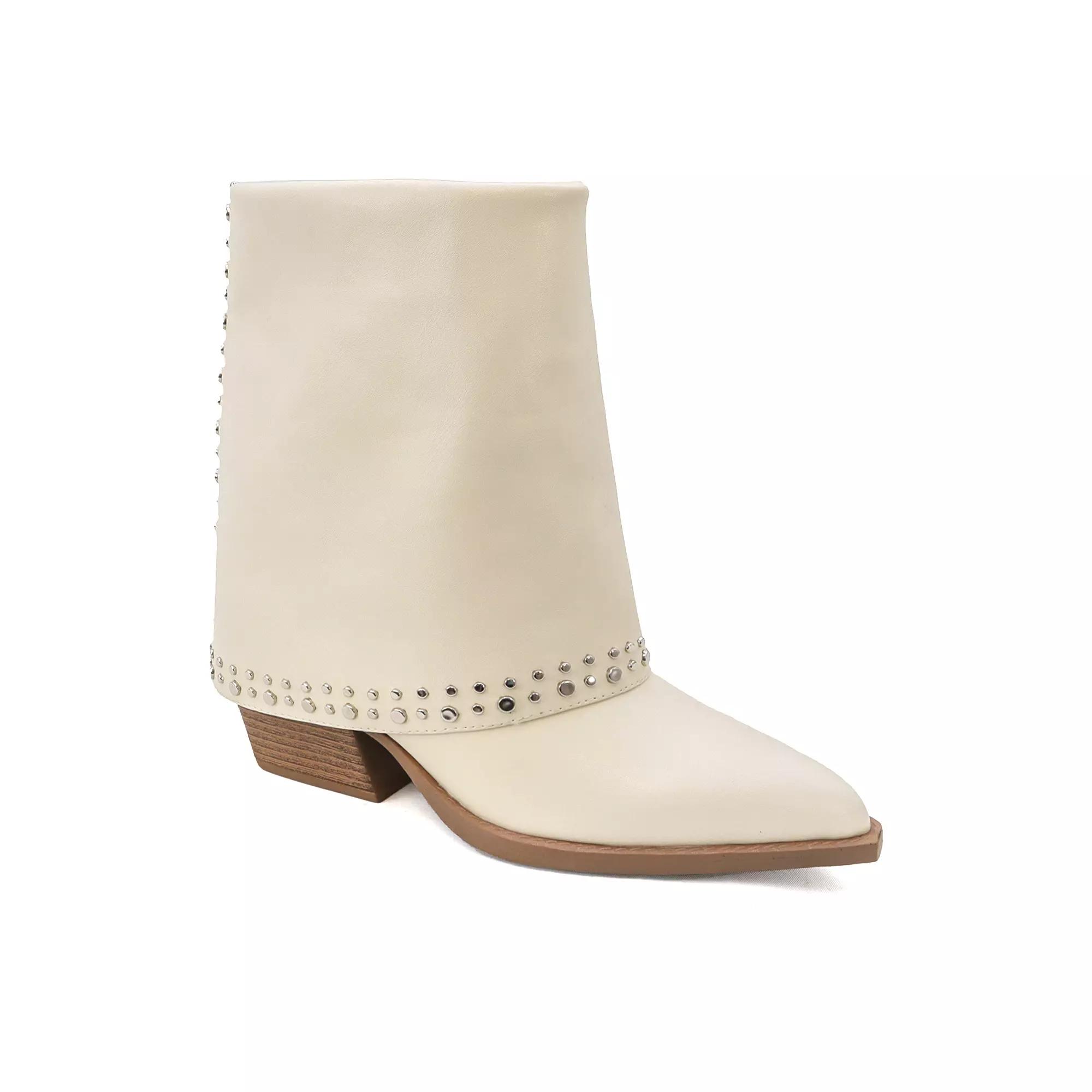 Yoki Gayle Women's Mid Shaft Studded Western Boots,  Product Image