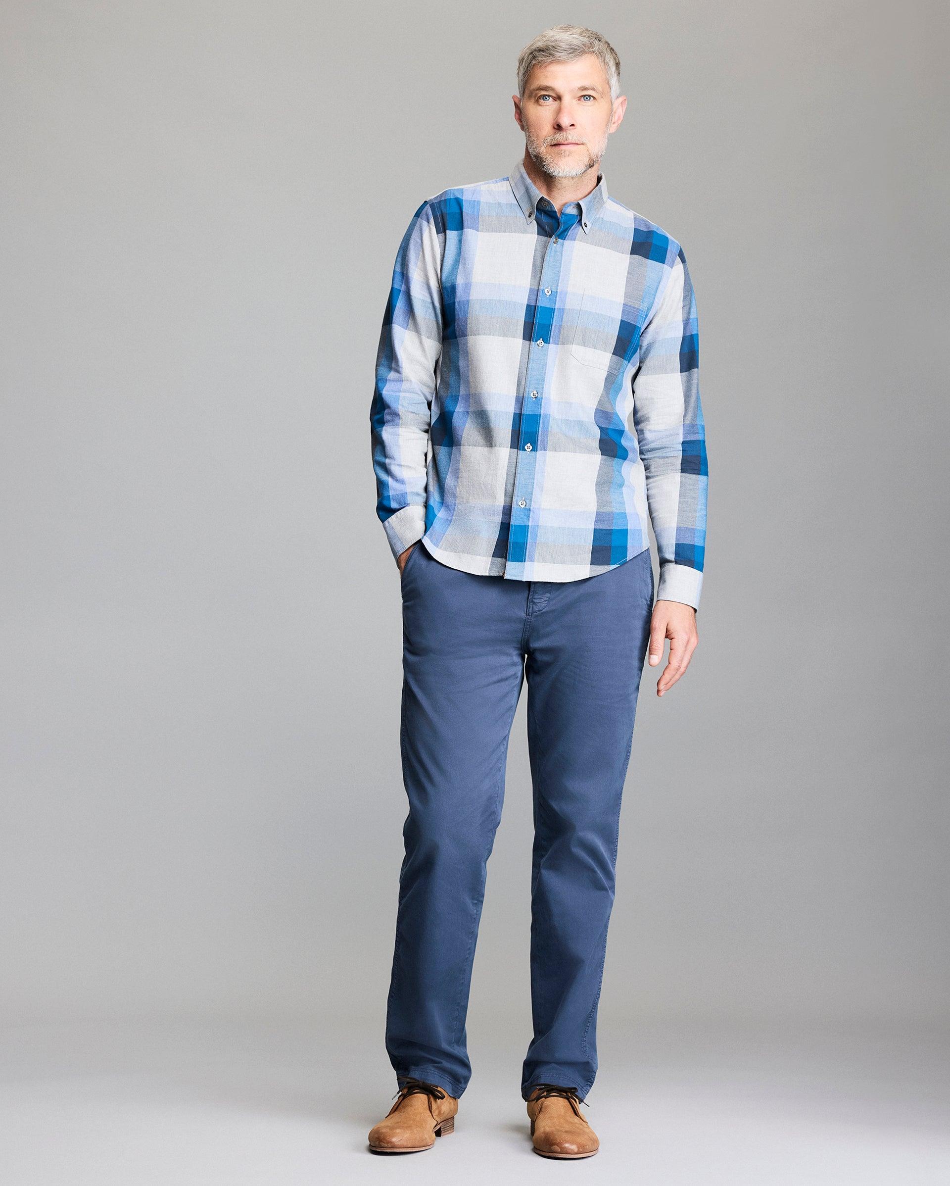 Large Scale Plaid Melange Tuscumbia Shirt Button Down -  Product Image