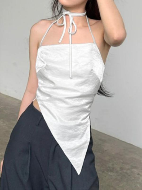 Irregular Hem Halter Backless Cami Top Product Image