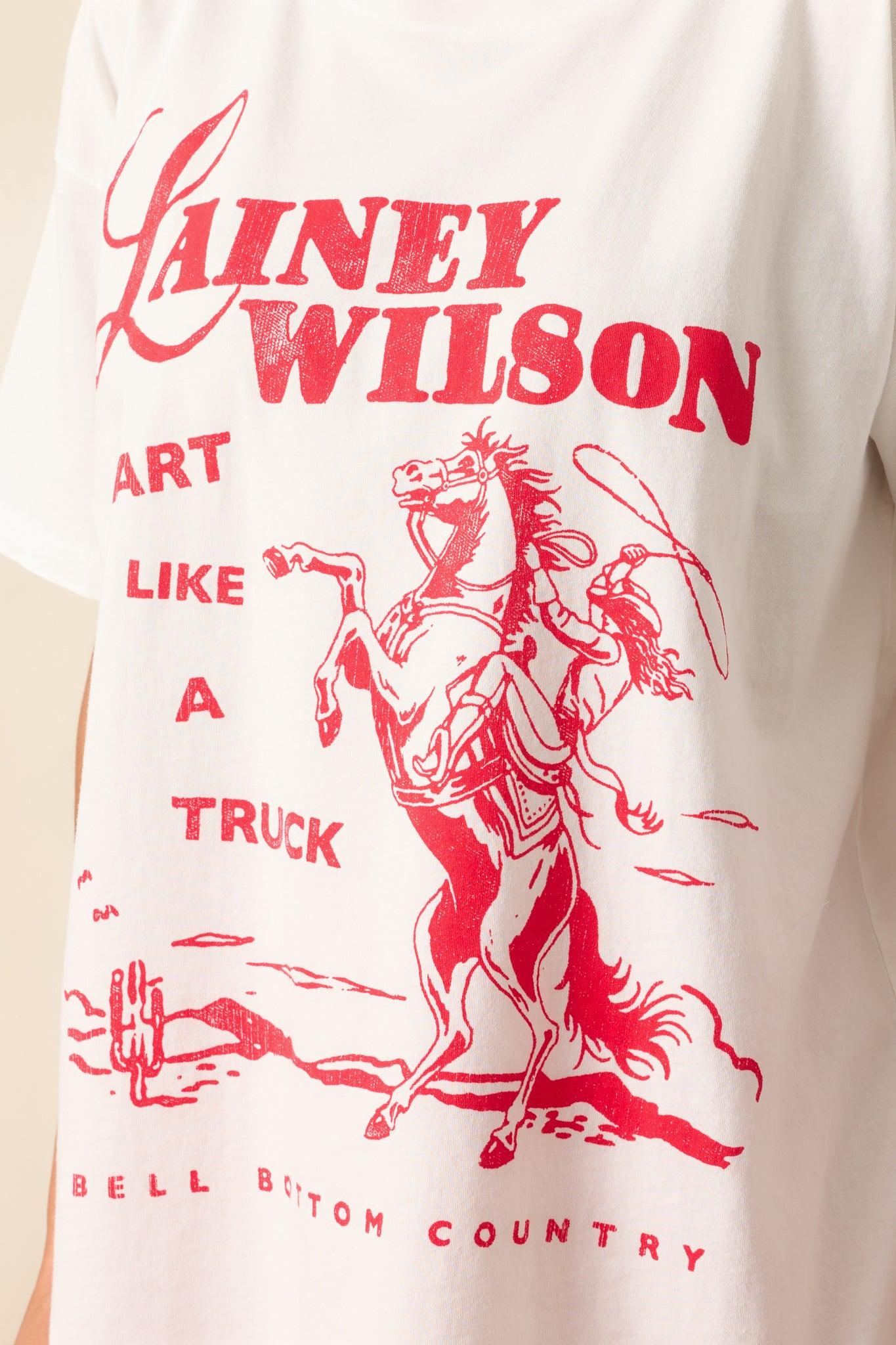 Lainey Wilson Vintage White Bell Bottom Country Merch Tee Product Image