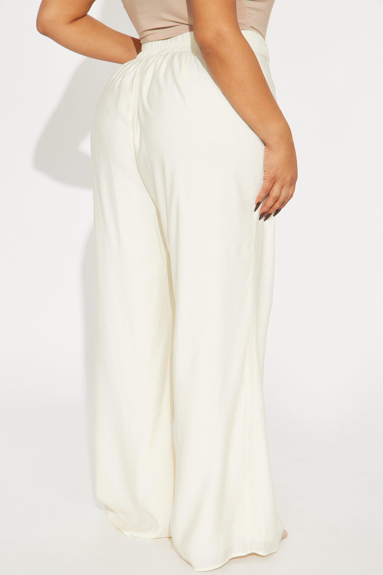 Chantel Tie Waist Pant - Cream Product Image