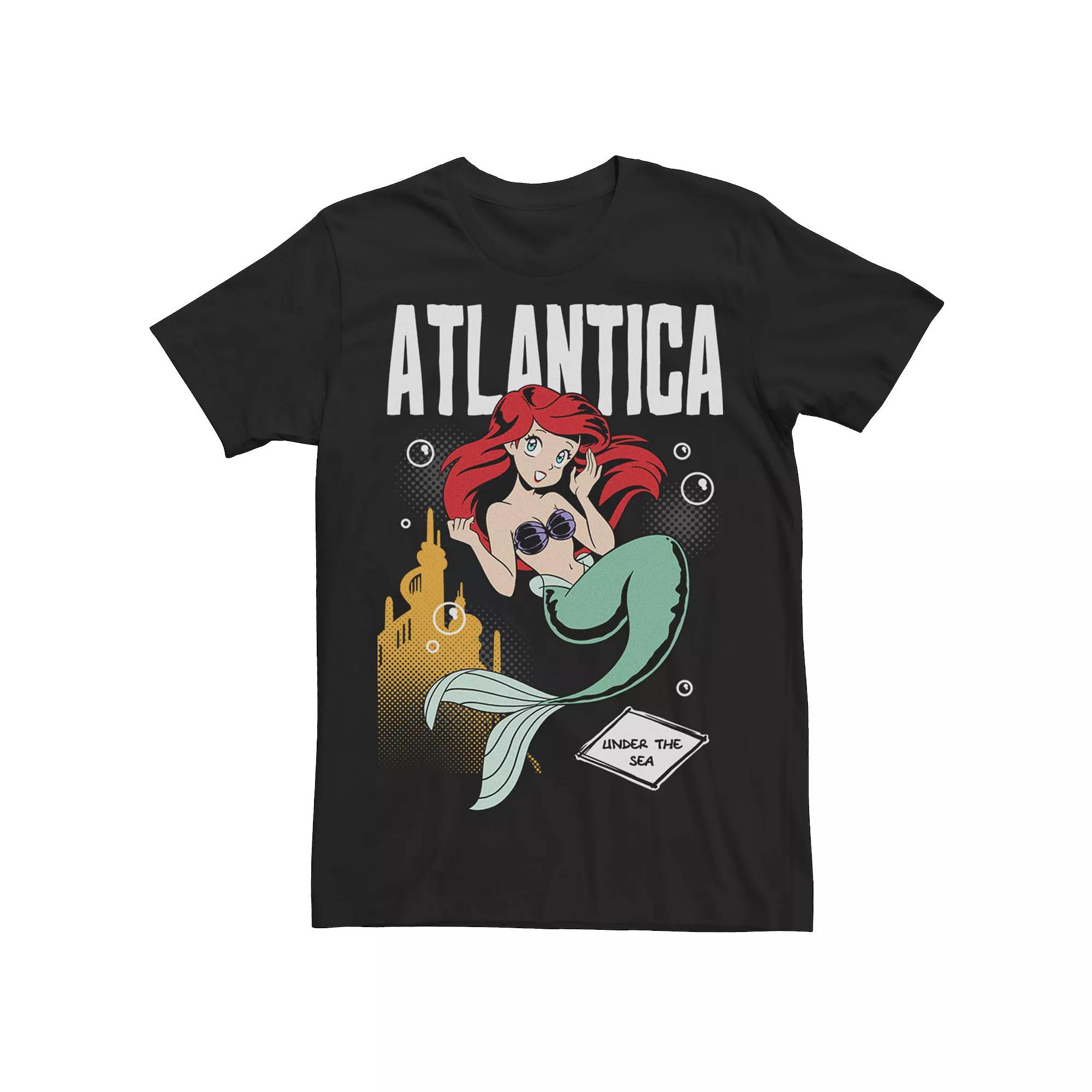 Disney's The Little Mermaid Men's Alantica Anime Ariel Tee, Size: XXL, Black Product Image