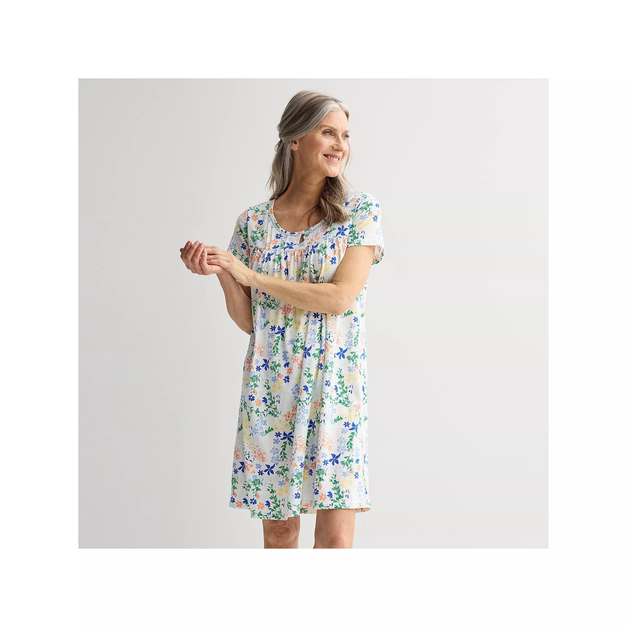 Women's Croft & Barrow® Knit Sleep Gown, Size: Medium, Fancy Tropical Product Image