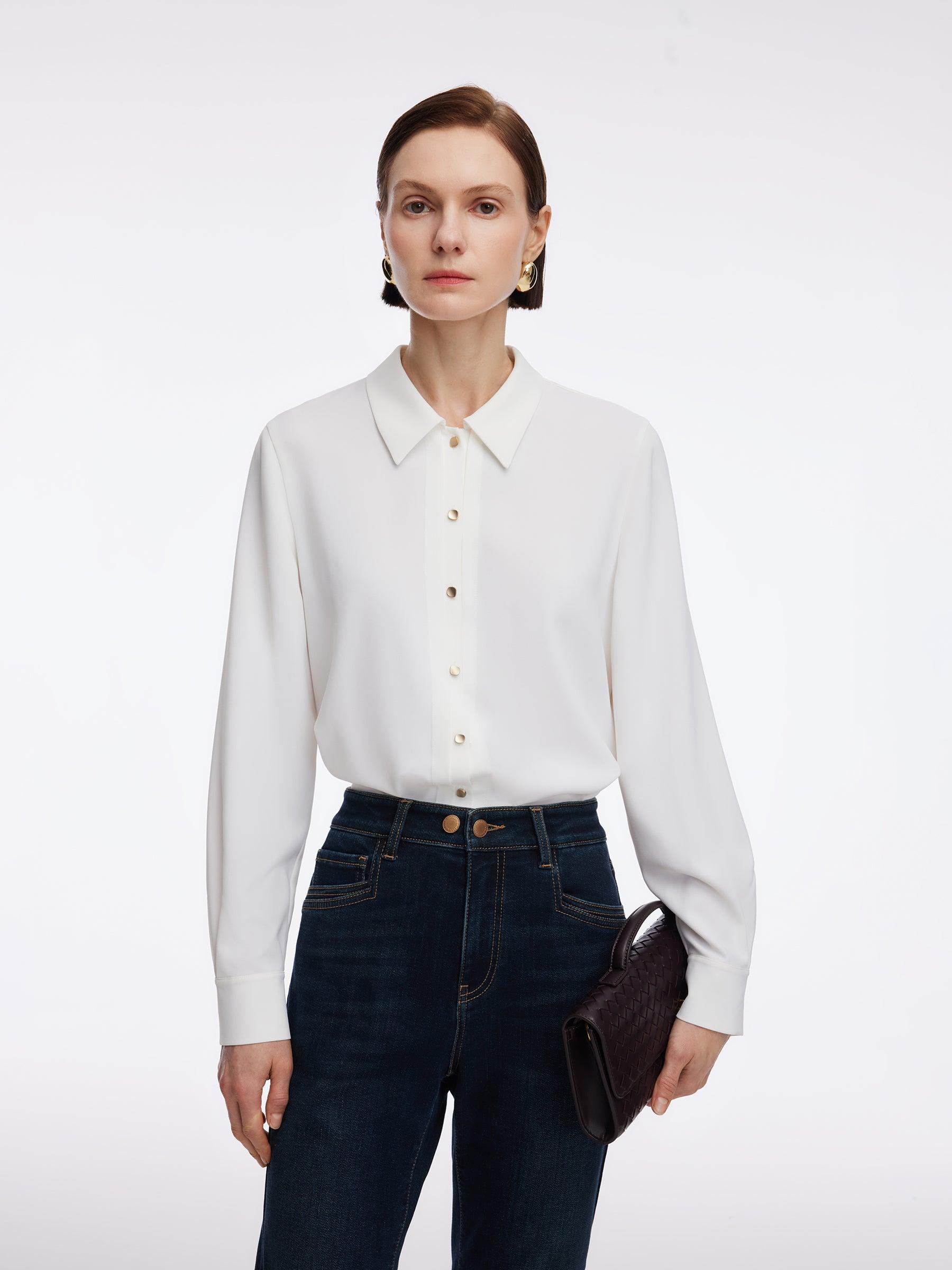 H-Line Metal Button Women Shirt Product Image