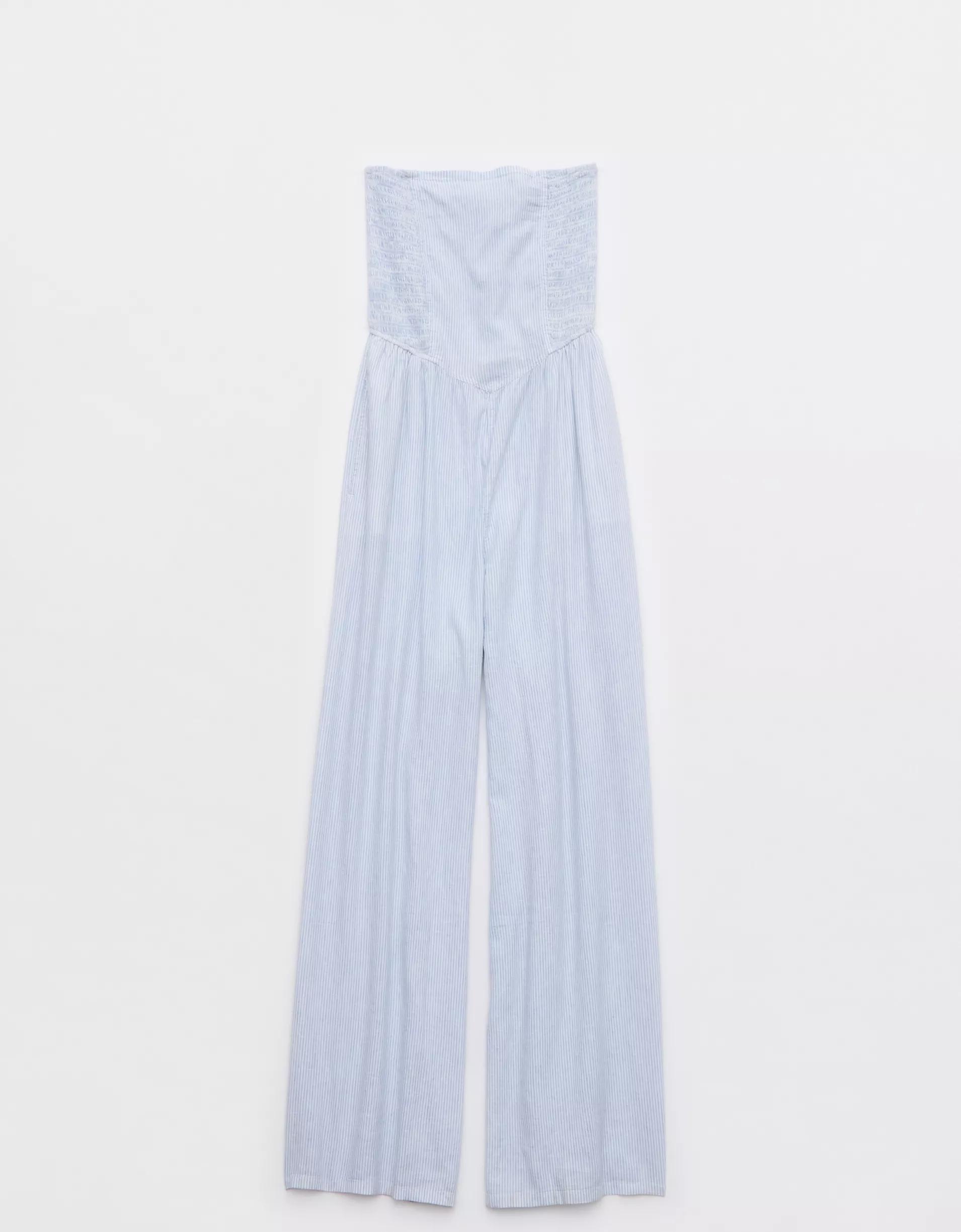 Aerie Strapless Smocked Jumpsuit Product Image