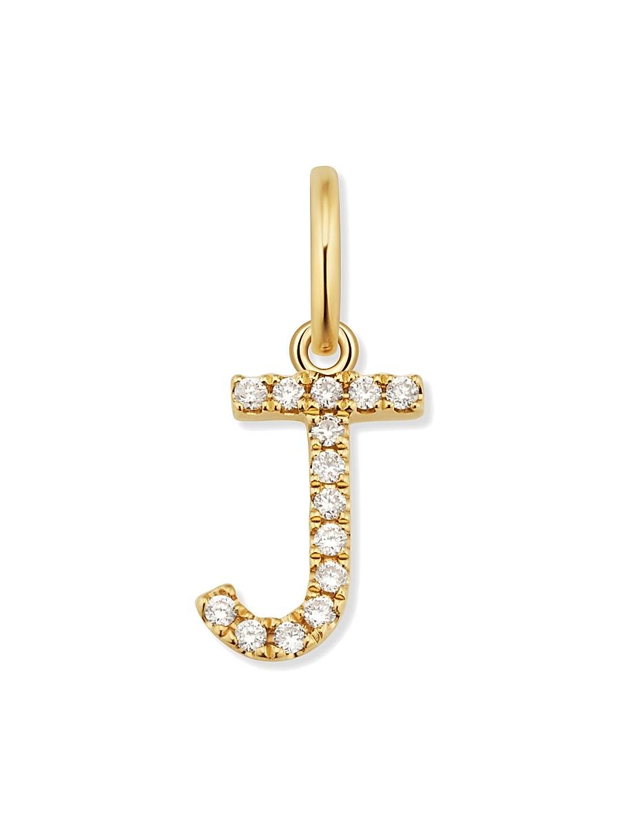 Womens 14K Yellow Gold My Letter Diamond Initial Pendant Charm Product Image
