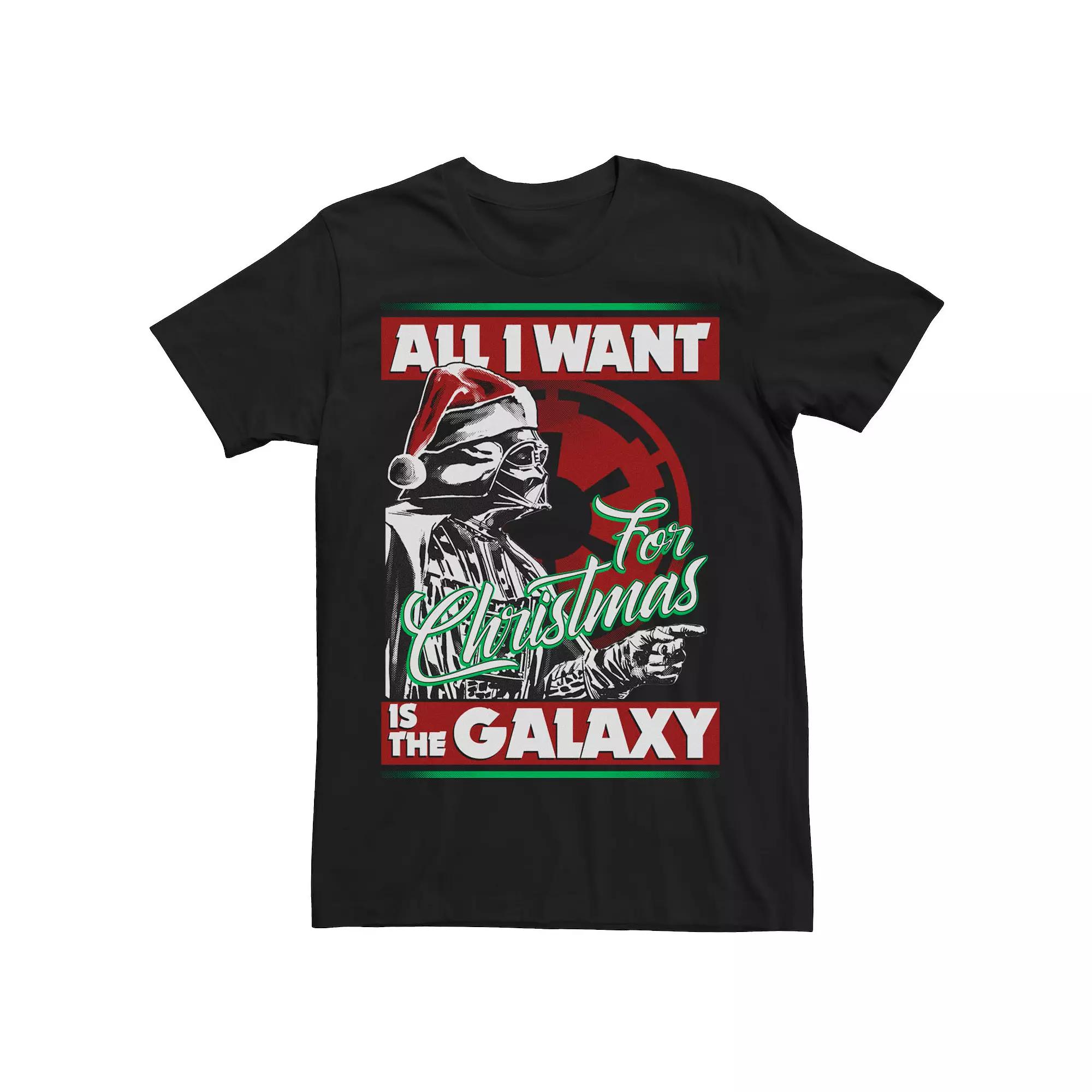 Men's Star Wars Vader Empire All I Want Galaxy Christmas Tee,  Product Image