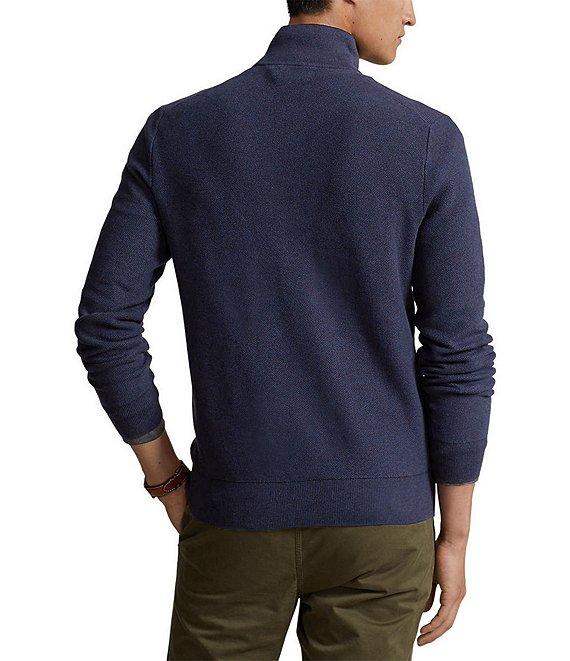 Polo Ralph Lauren Quarter-Zip Mesh-Knit Sweater Product Image