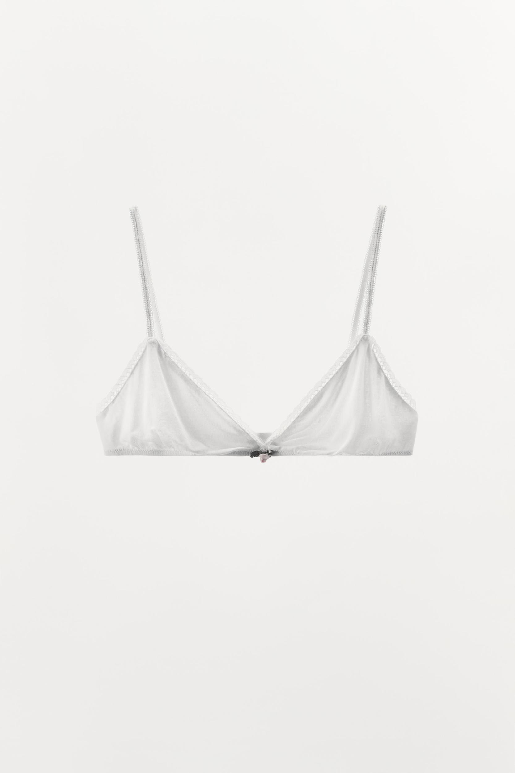 POINTELLE FLORAL TRIANGLE BRALETTE Product Image