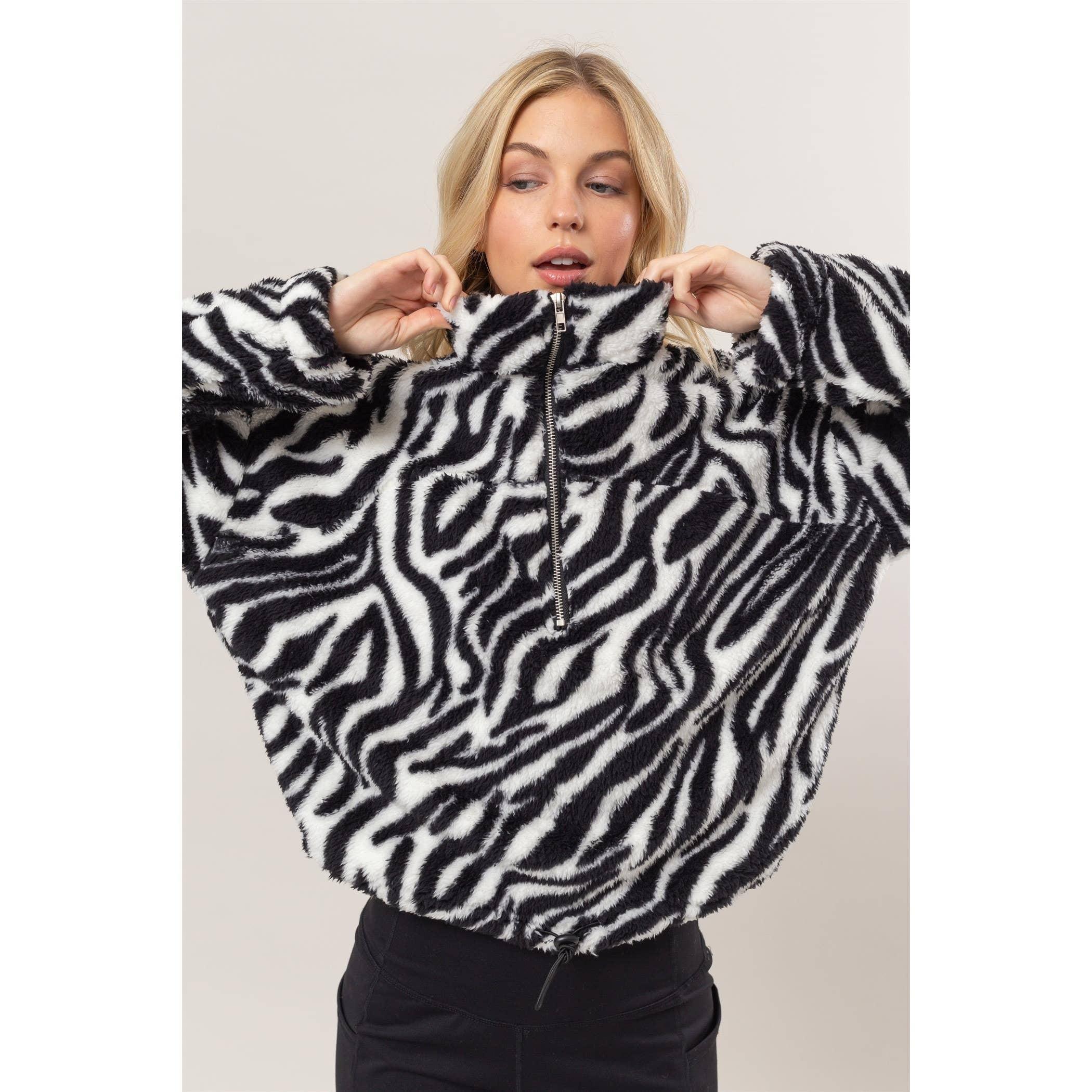 Zebra Sherpa Half-Zip Pullover Product Image