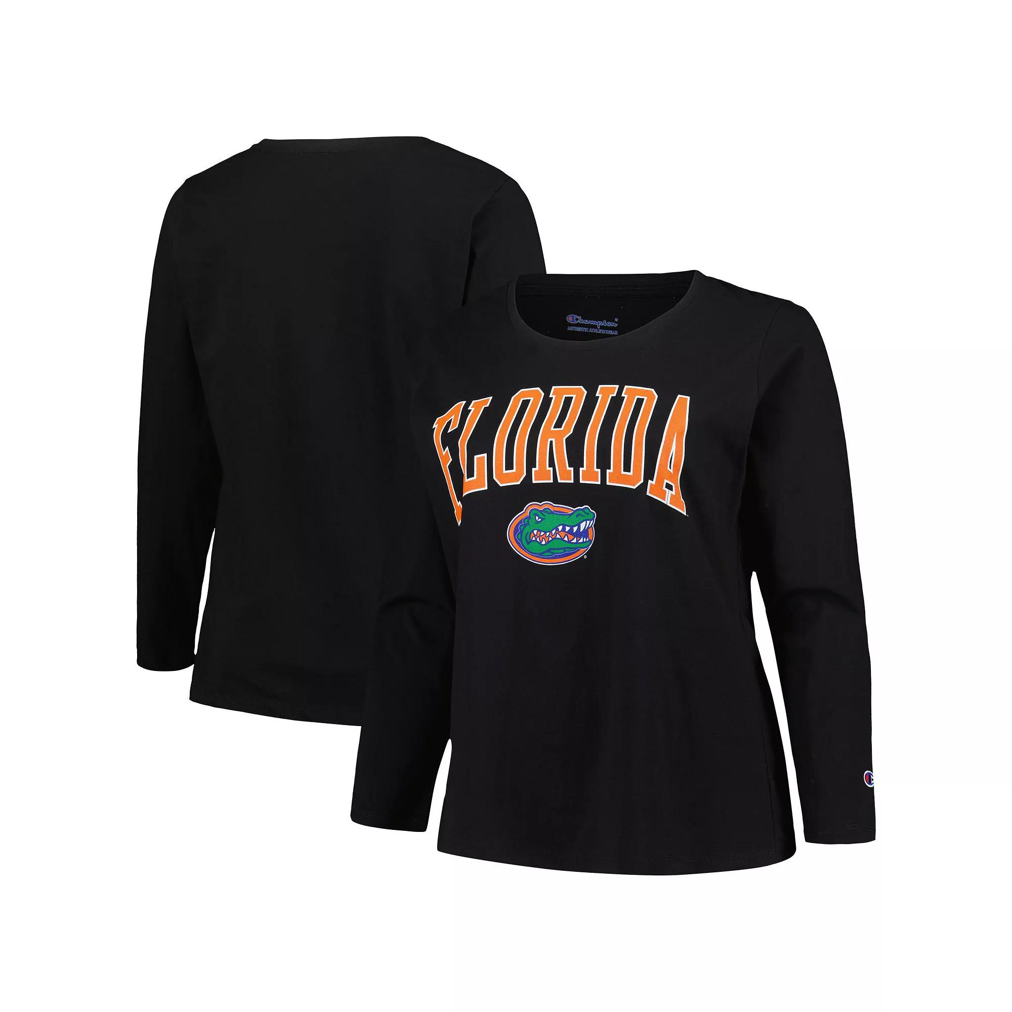 Women's Profile Black Florida Gators Plus Size Arch Over Logo Scoop Neck Long Sleeve T-Shirt, Size: 1XL Product Image