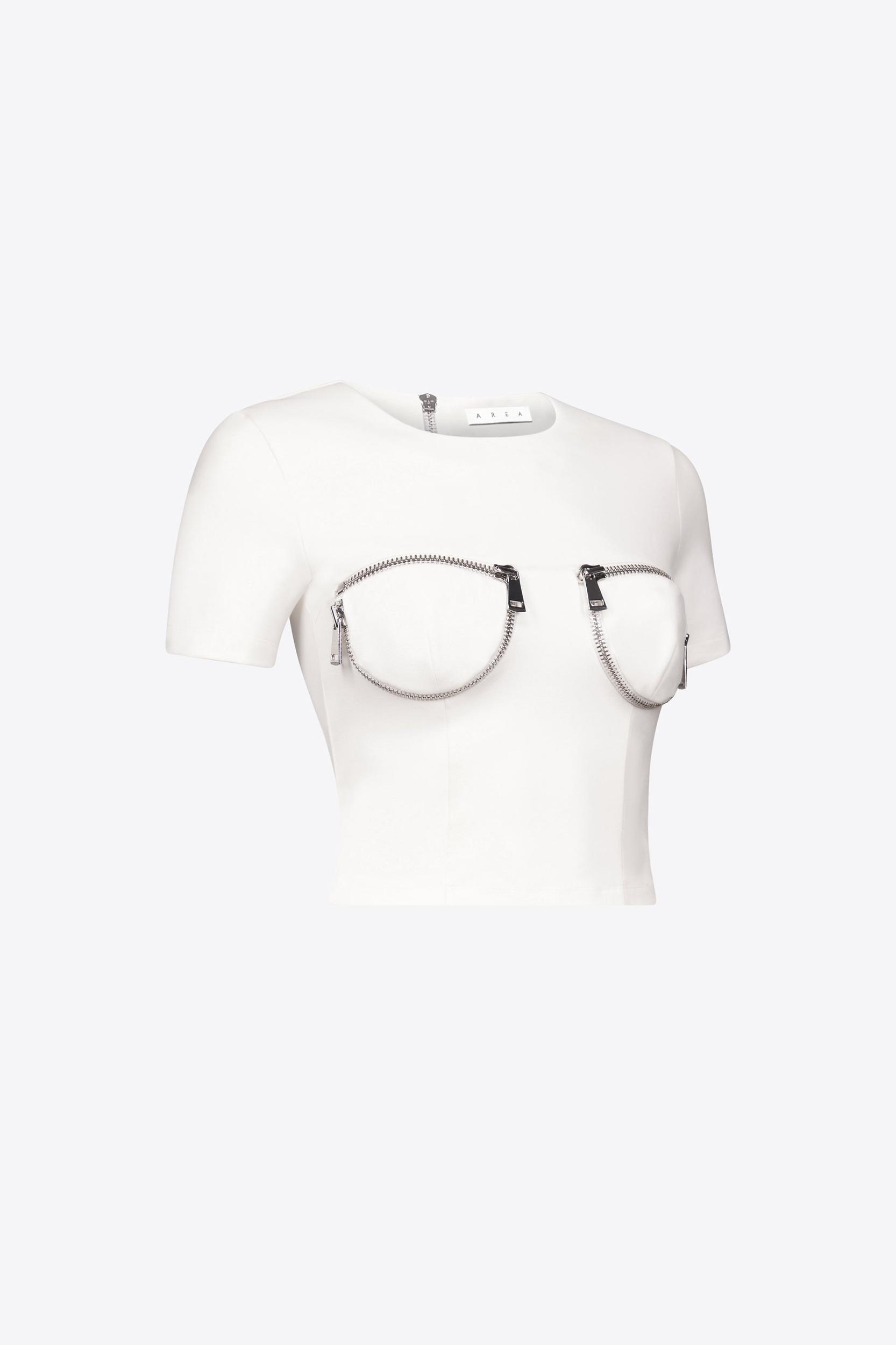 Zipper Bustier Cup T-Shirt Product Image