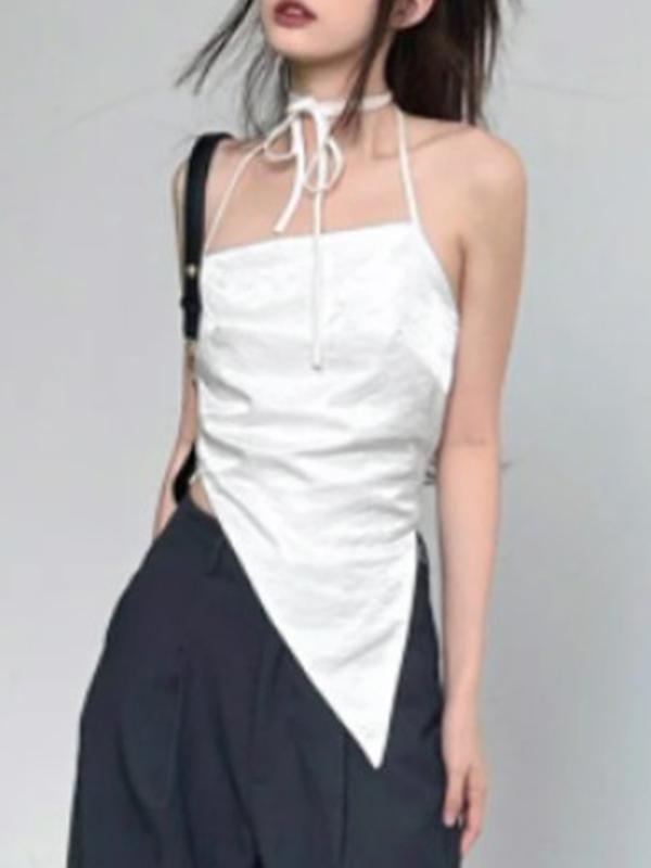 Irregular Hem Halter Backless Cami Top Product Image