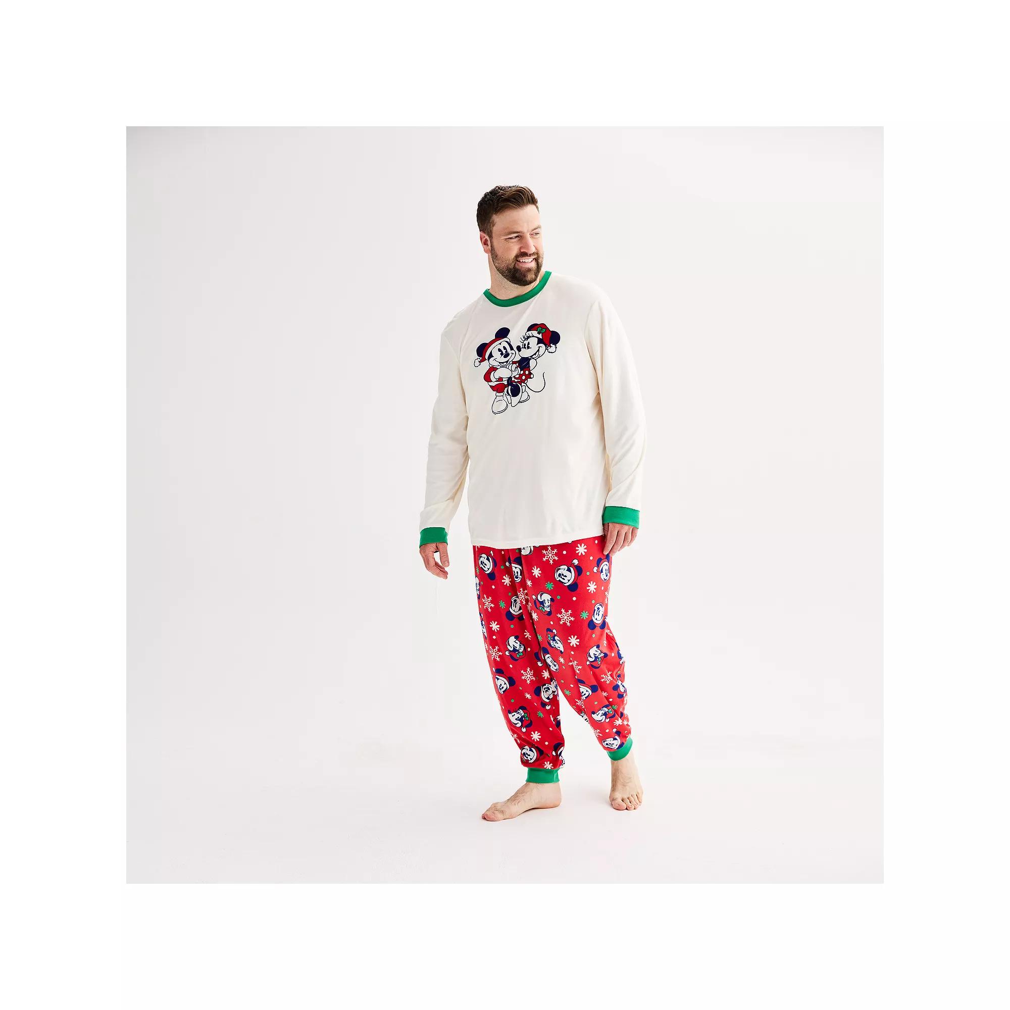 Disneys Mickey Mouse Big & Tall Pajama Top & Pajama Bottoms Set by Jammies For Your Families, Mens Product Image