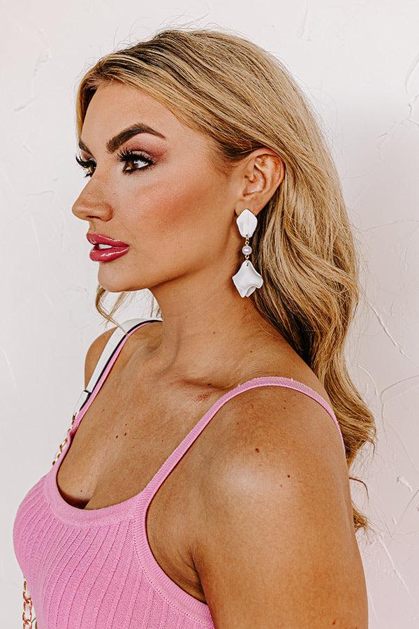 Chic And Sincere Earrings In White Product Image