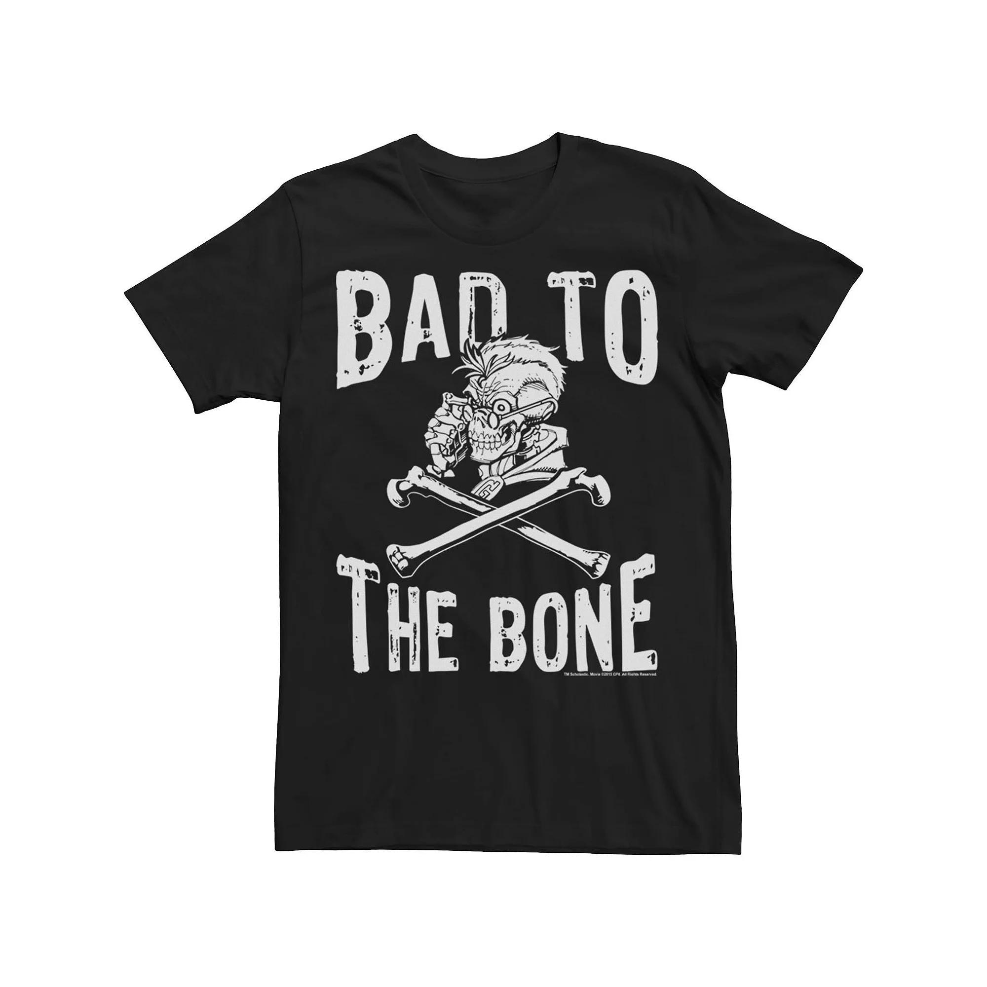 Men's Goosebumps Curly Bad To The Bone Text Poster Tee,  Product Image