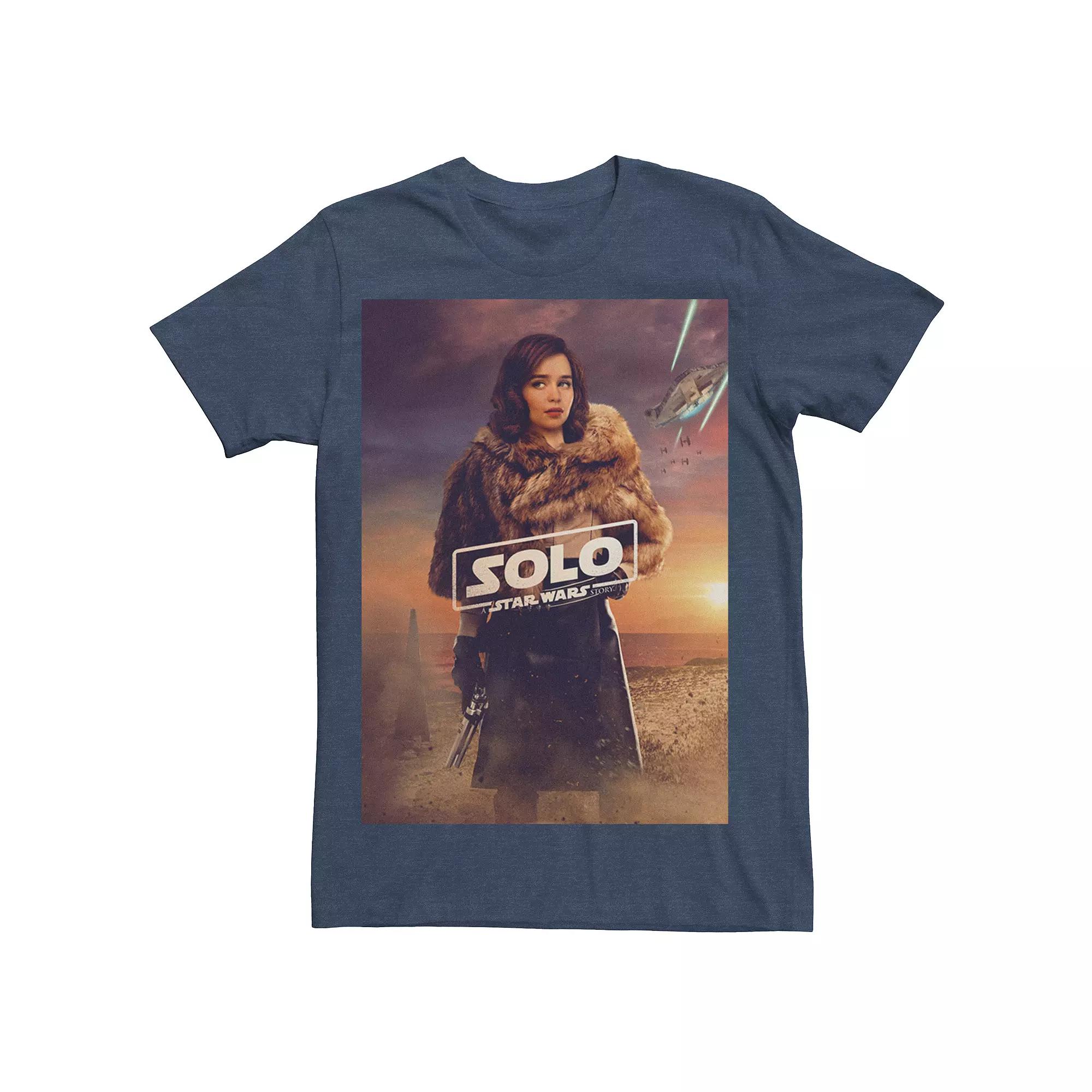 Men's Star Wars Han Solo Qi'ra Poster Tee, Size: Large, Navy Grey Product Image