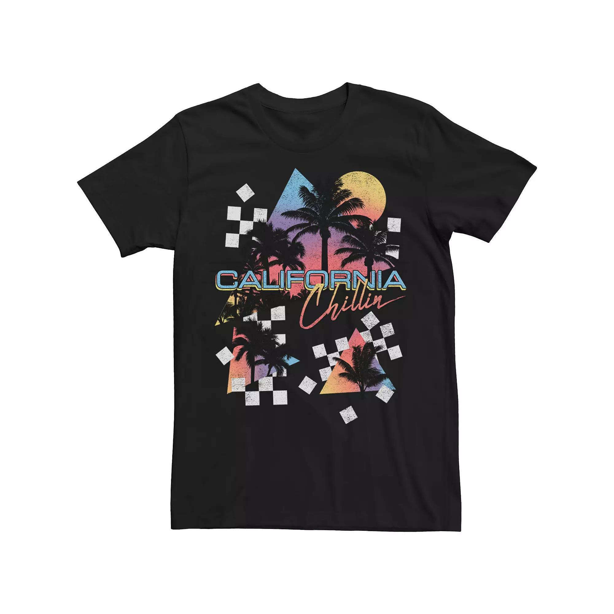 Big & Tall Vapor Palms Tropical California Tee, Men's, Size: 3XL, Black Product Image