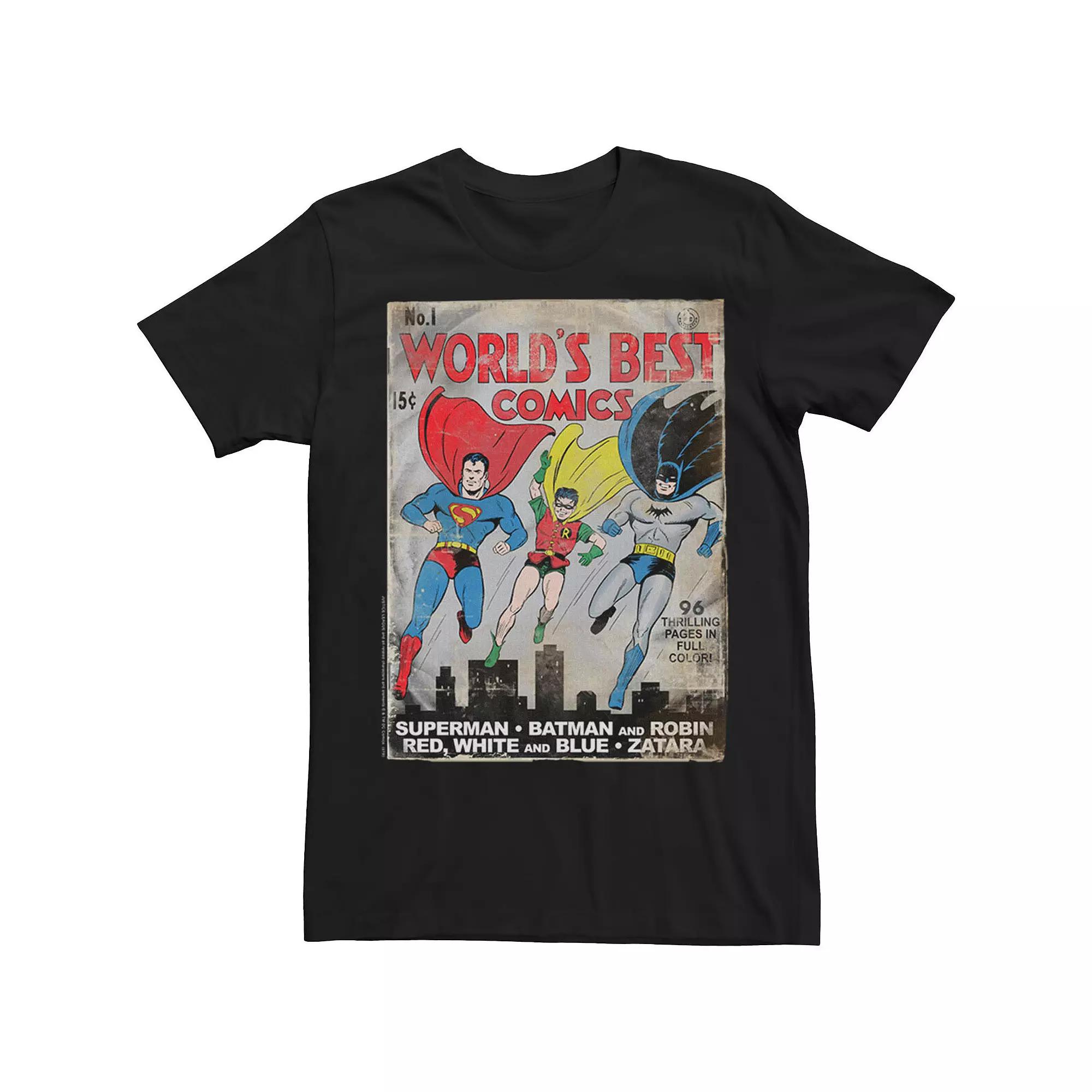 Men's Justice League Worlds Best Comic Tee,  Product Image