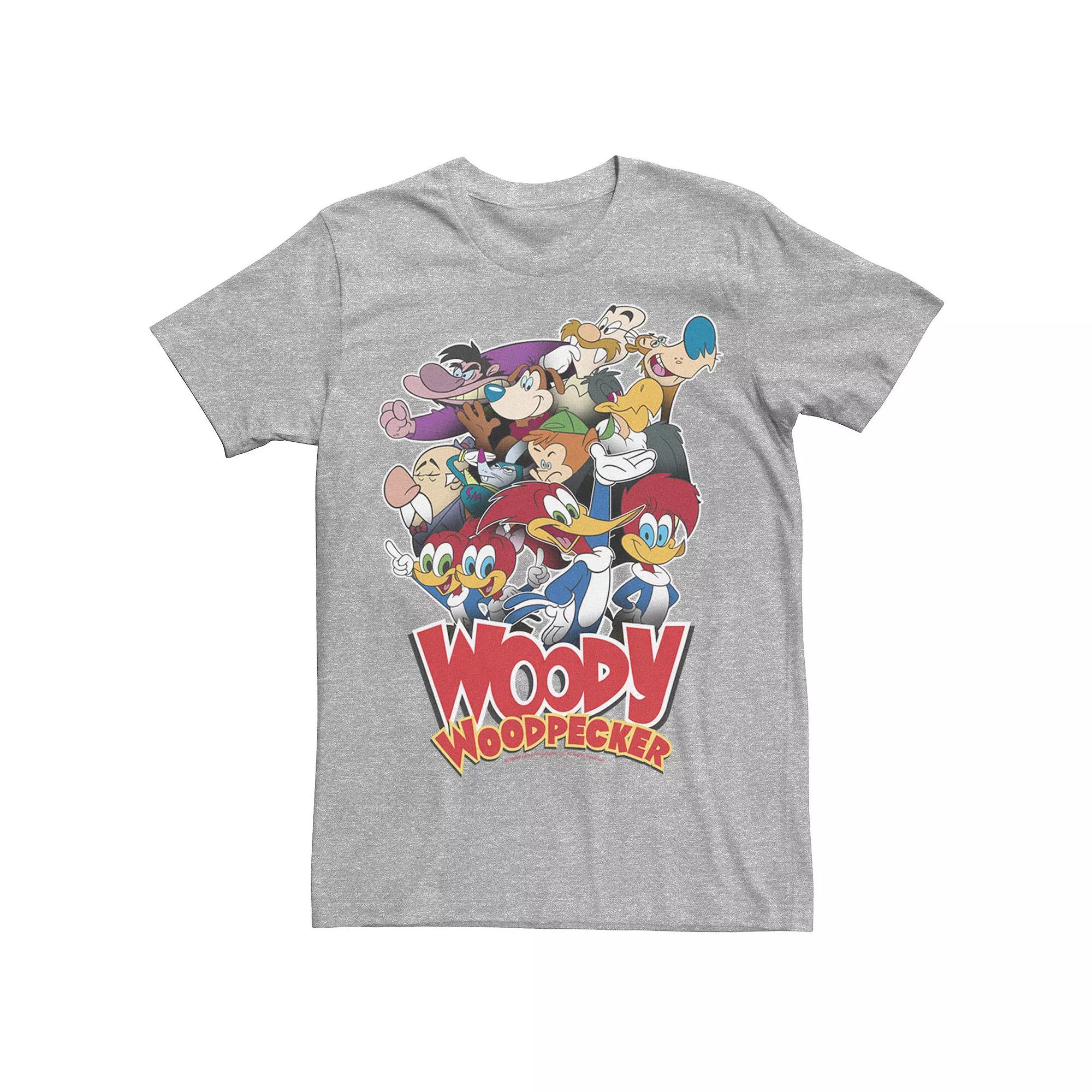 Men's Woody Woodpecker Group Shot Vintage Poster Tee,  Product Image