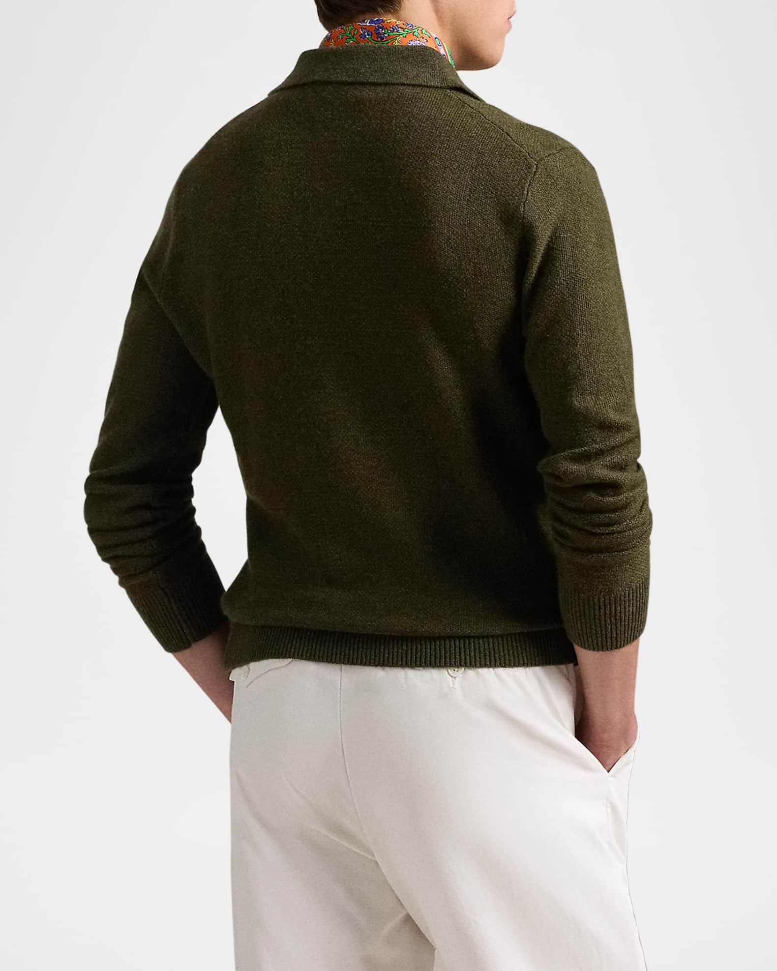 Men's Linen-Cashmere Johnny-Collar Sweater Product Image