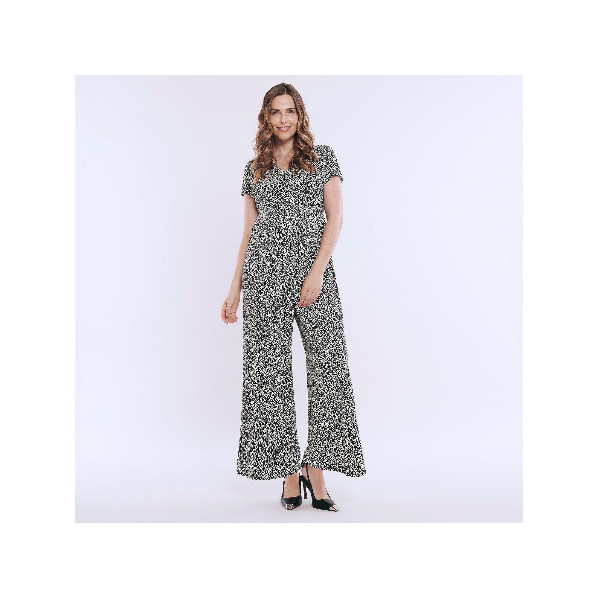 Maternity Motherhood® V-Neck Jumpsuit, Women's, Size: Small-Mat, Black White Animal Product Image