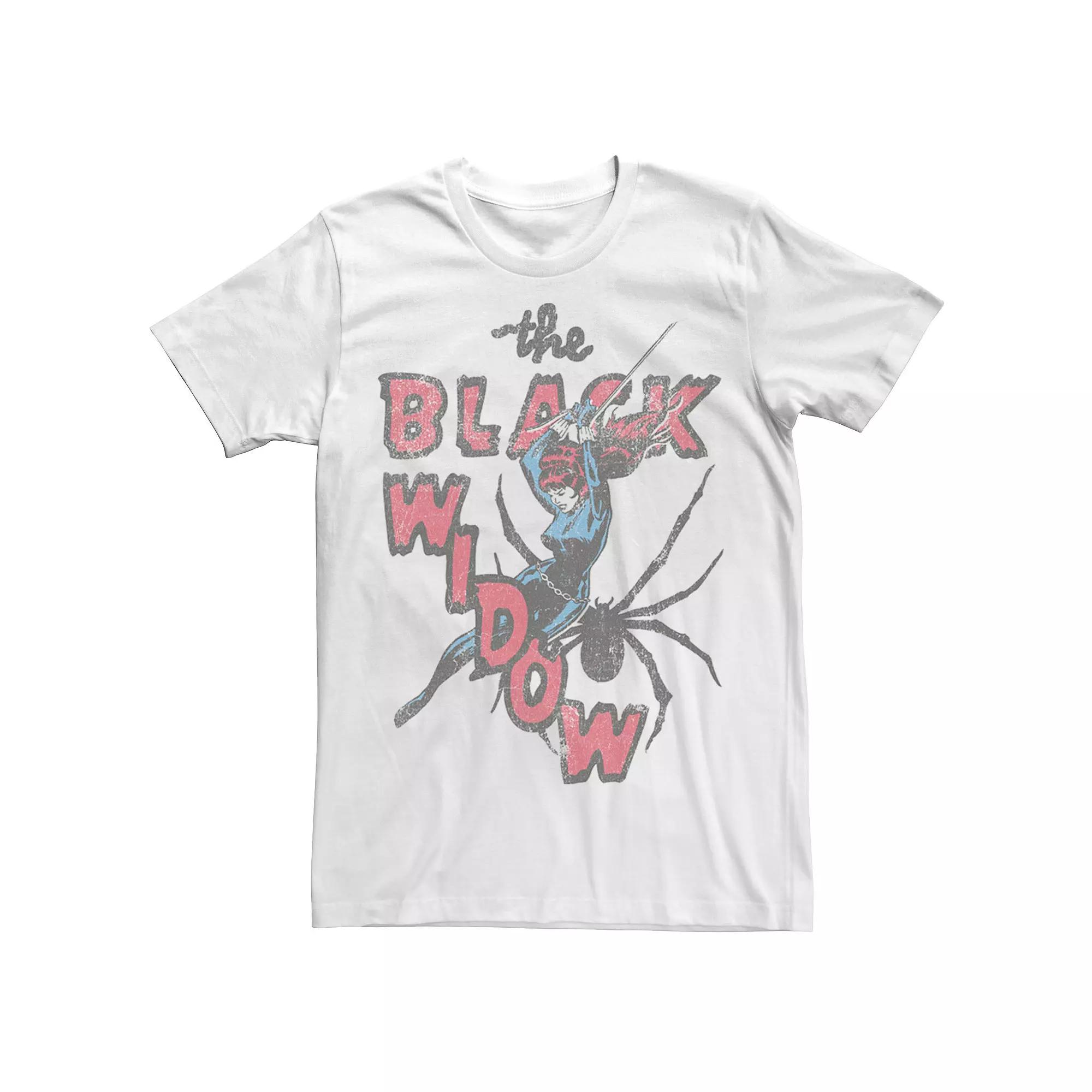 Men's Marvel Thrifted Black Widow Tee, Size: XXL, White Product Image