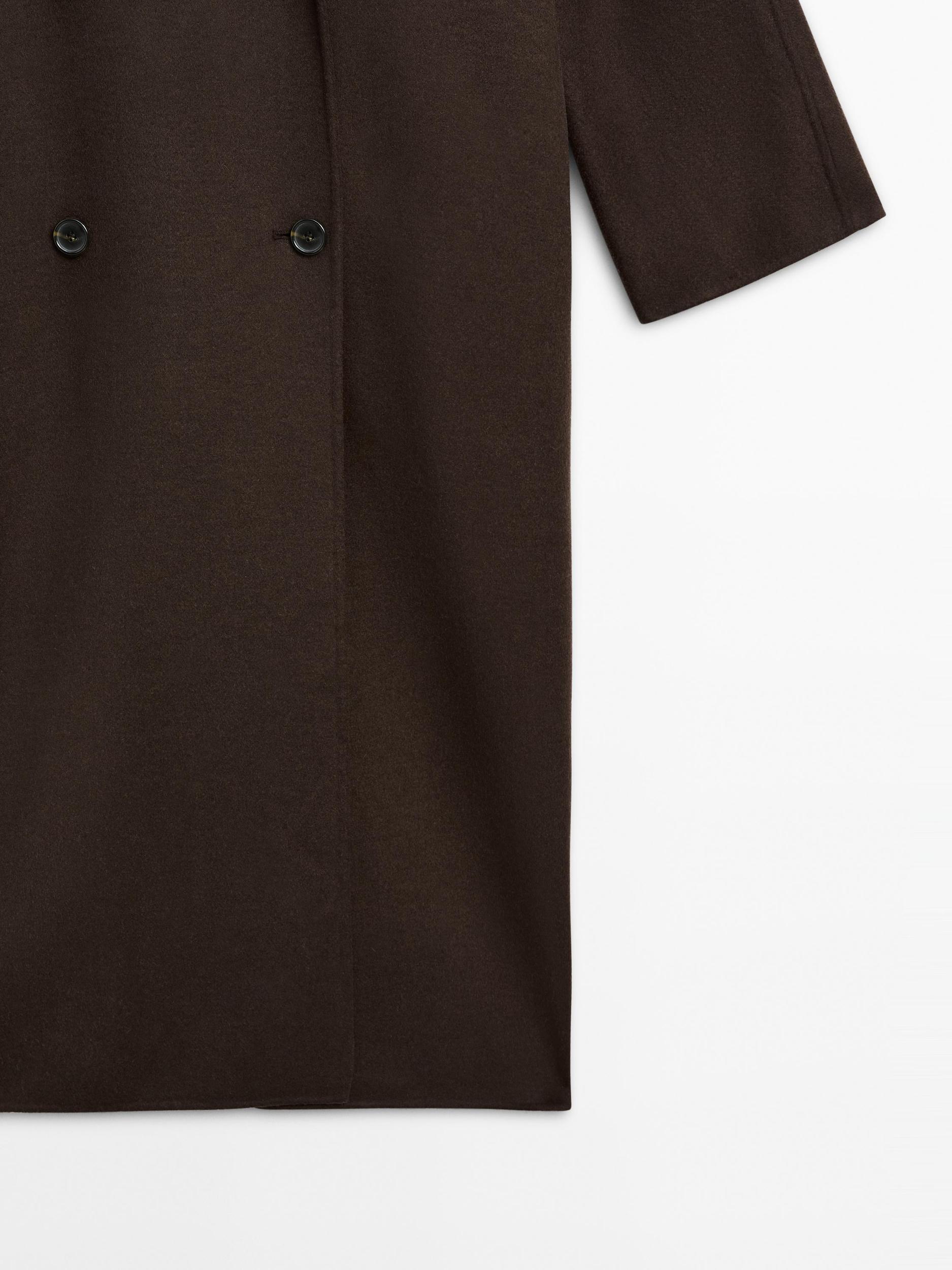 Long double-breasted wool blend coat Product Image