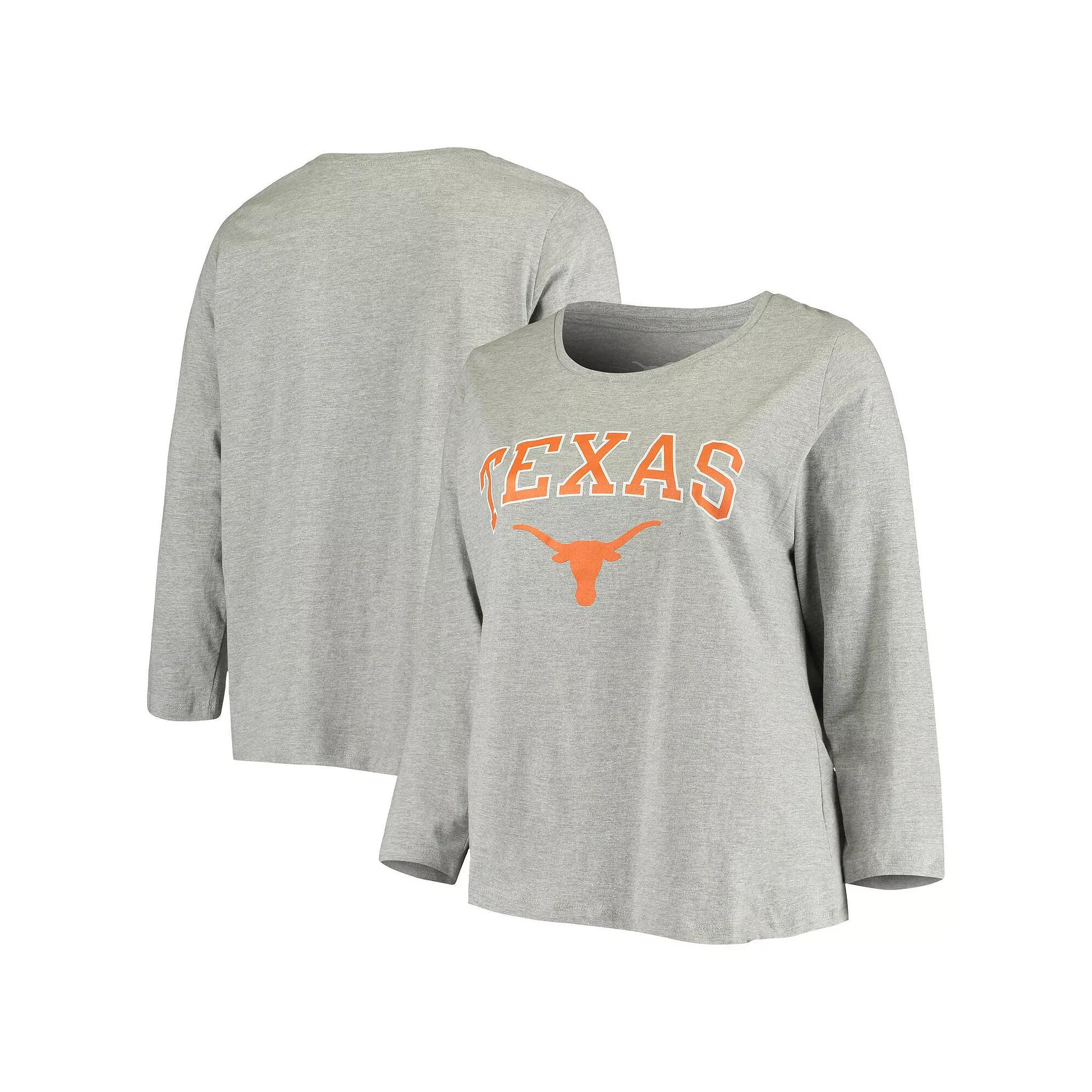 Women's Heathered Gray Texas Longhorns Plus  Product Image