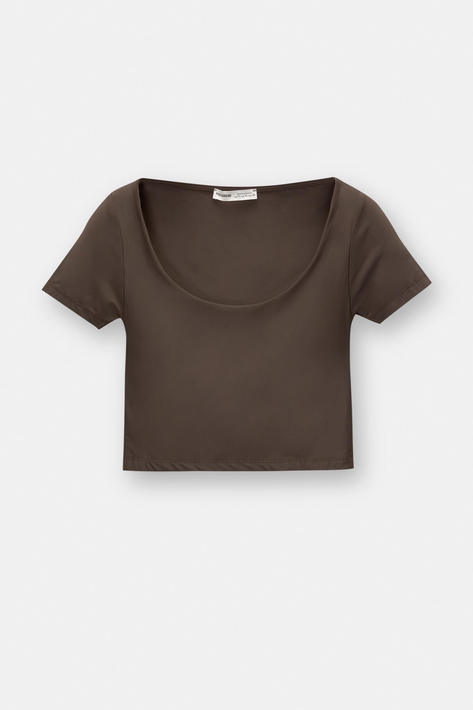 Cropped polyamide T-shirt Product Image