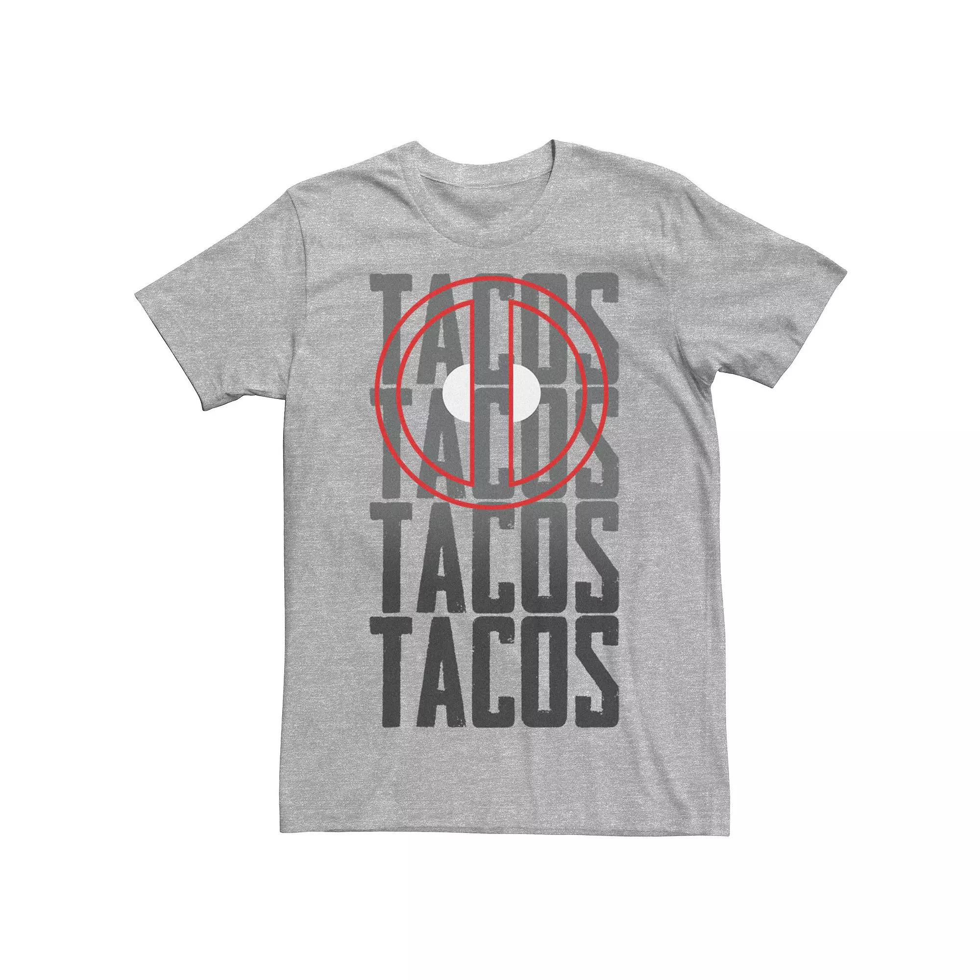 Men's Marvel Comics Retro Deadpool Tacos Stacked Graphic Tee,  Product Image