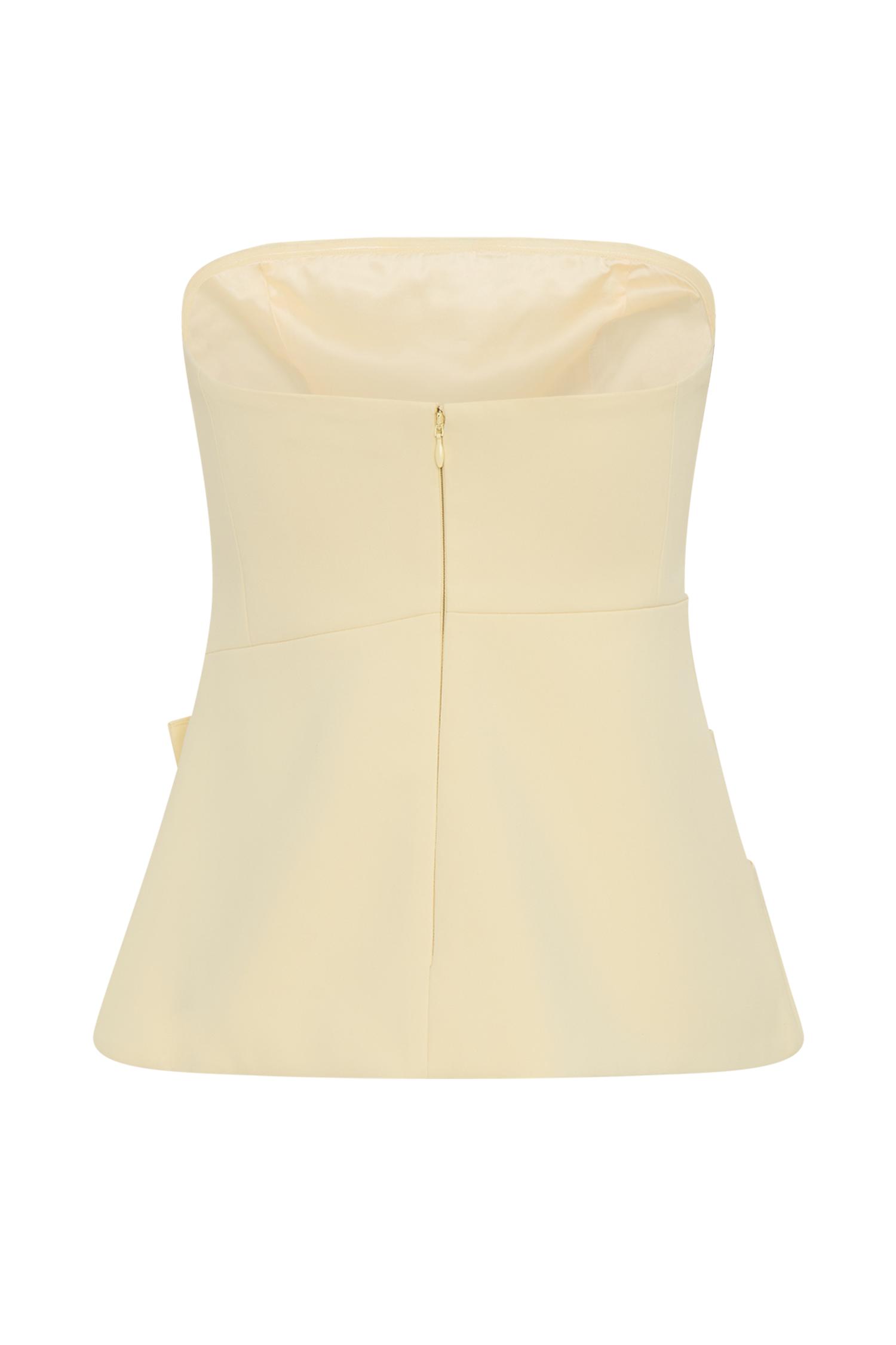 Faith Strapless Suiting Top - Lemon Cream Product Image