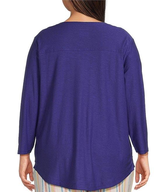Westbound Plus Size 3/4 Sleeve Knit Crew Neck Top Product Image