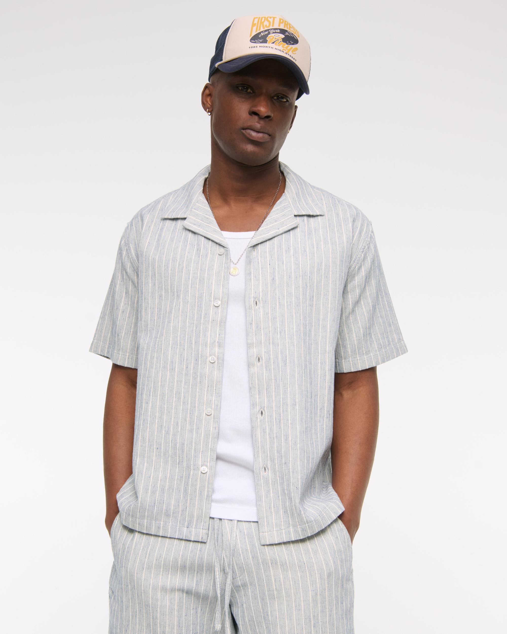 Camp Collar Summer Linen-Blend Shirt Product Image