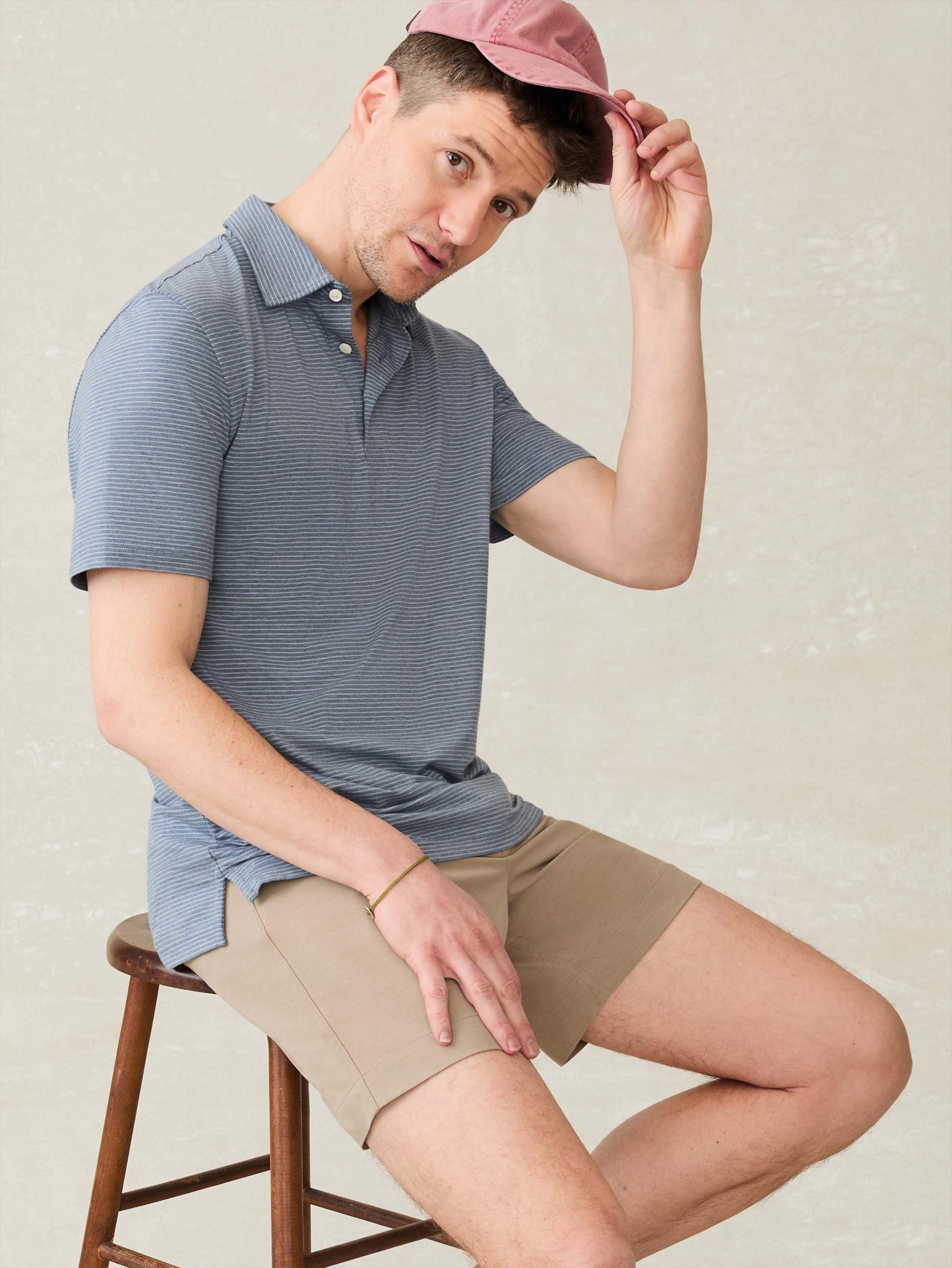 Short-Sleeve Movement™ Polo Shirt - Azure Beach Stripe Male Product Image