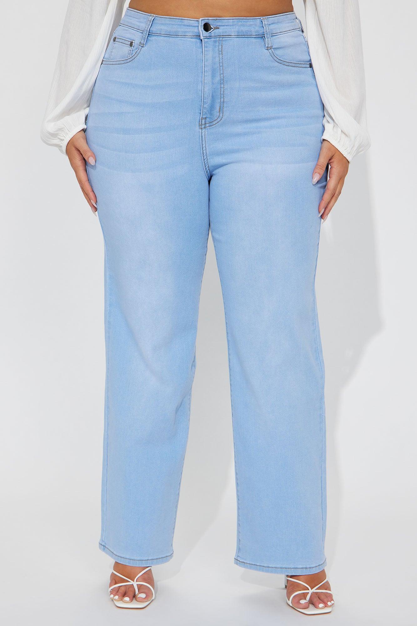 Simply Basic Stretch Straight Jeans - Light Wash Product Image