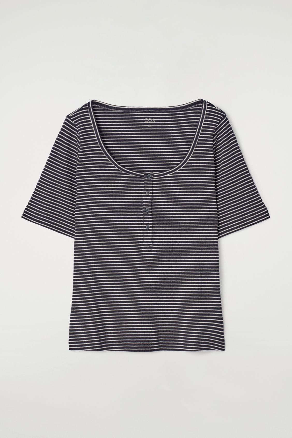 RIBBED HENLEY T-SHIRT Product Image