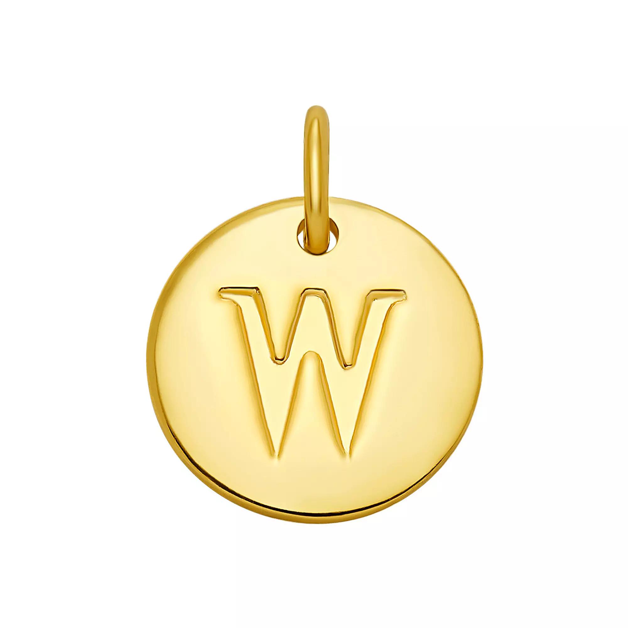 PRIMROSE 18k Gold Over Sterling Silver Letter Disc Charm, Women's, Gold Over Sterling C Product Image