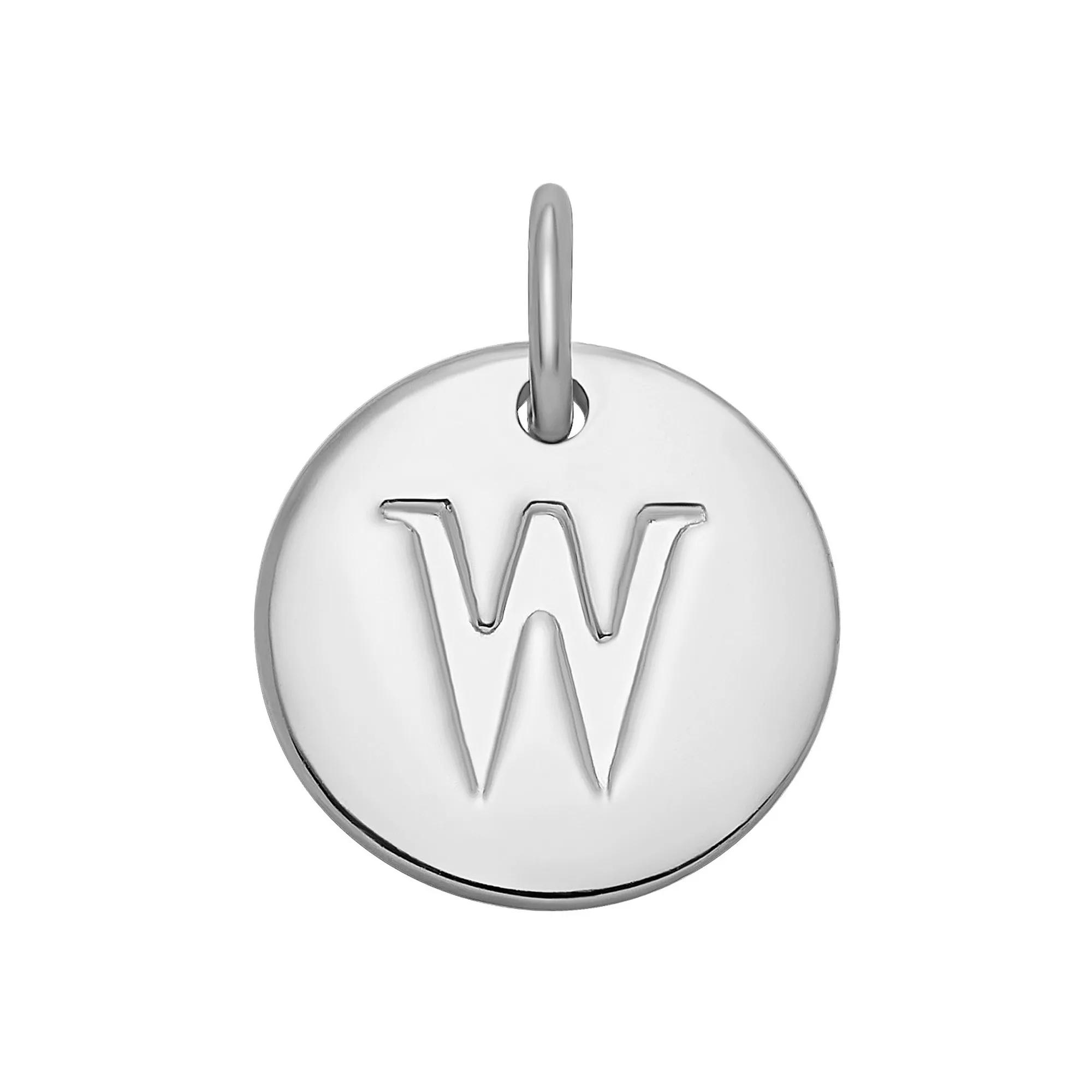 PRIMROSE Sterling Silver Letter Disc Charm, Women's, Sterling Silver F Product Image