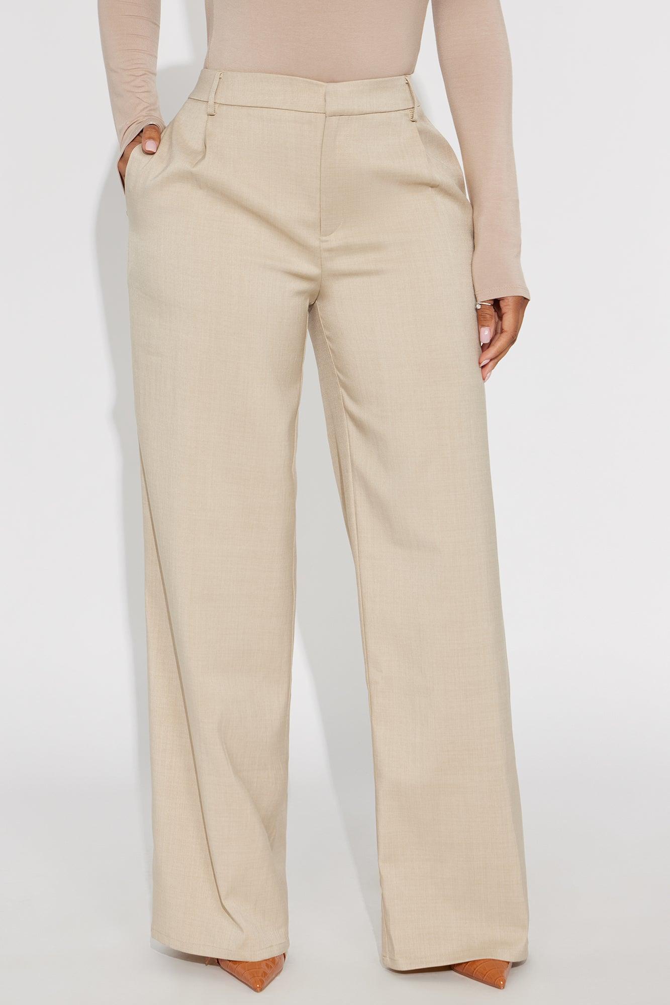 Gianna Wide Leg Trouser Pant - Tan Product Image