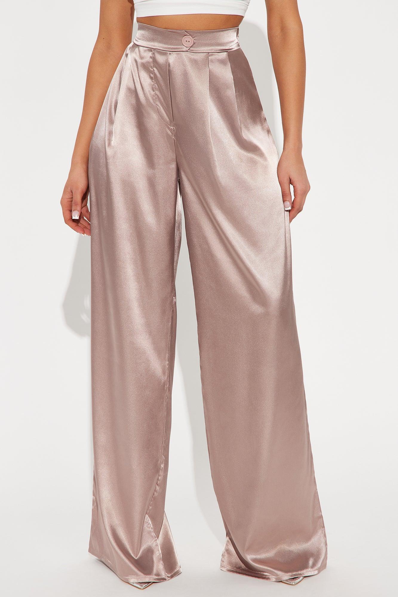 Tone It Down Satin Trouser - Tan Product Image