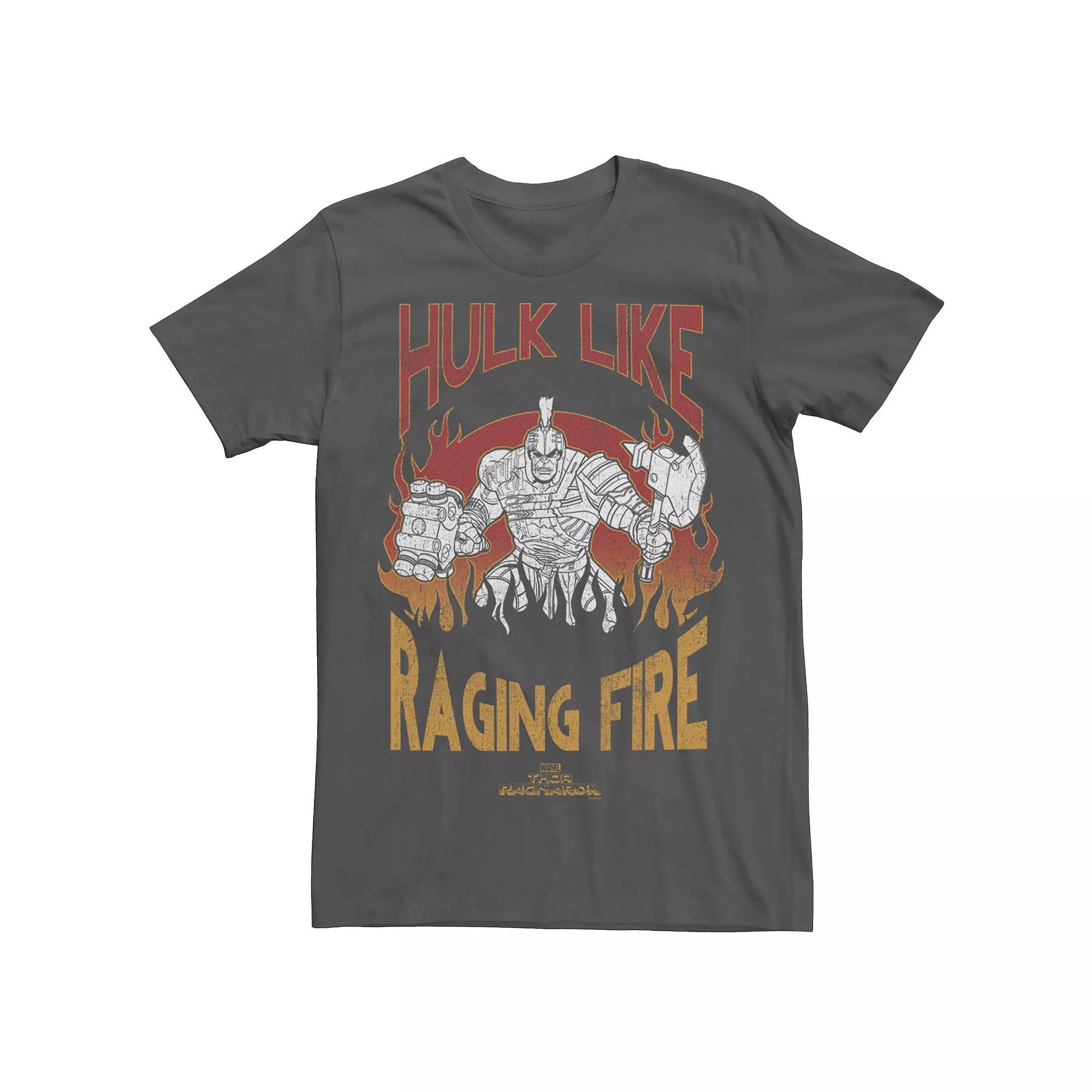 Men's Marvel Thor Ragnarok Hulk Raging Fire Vintage Graphic Tee,  Product Image