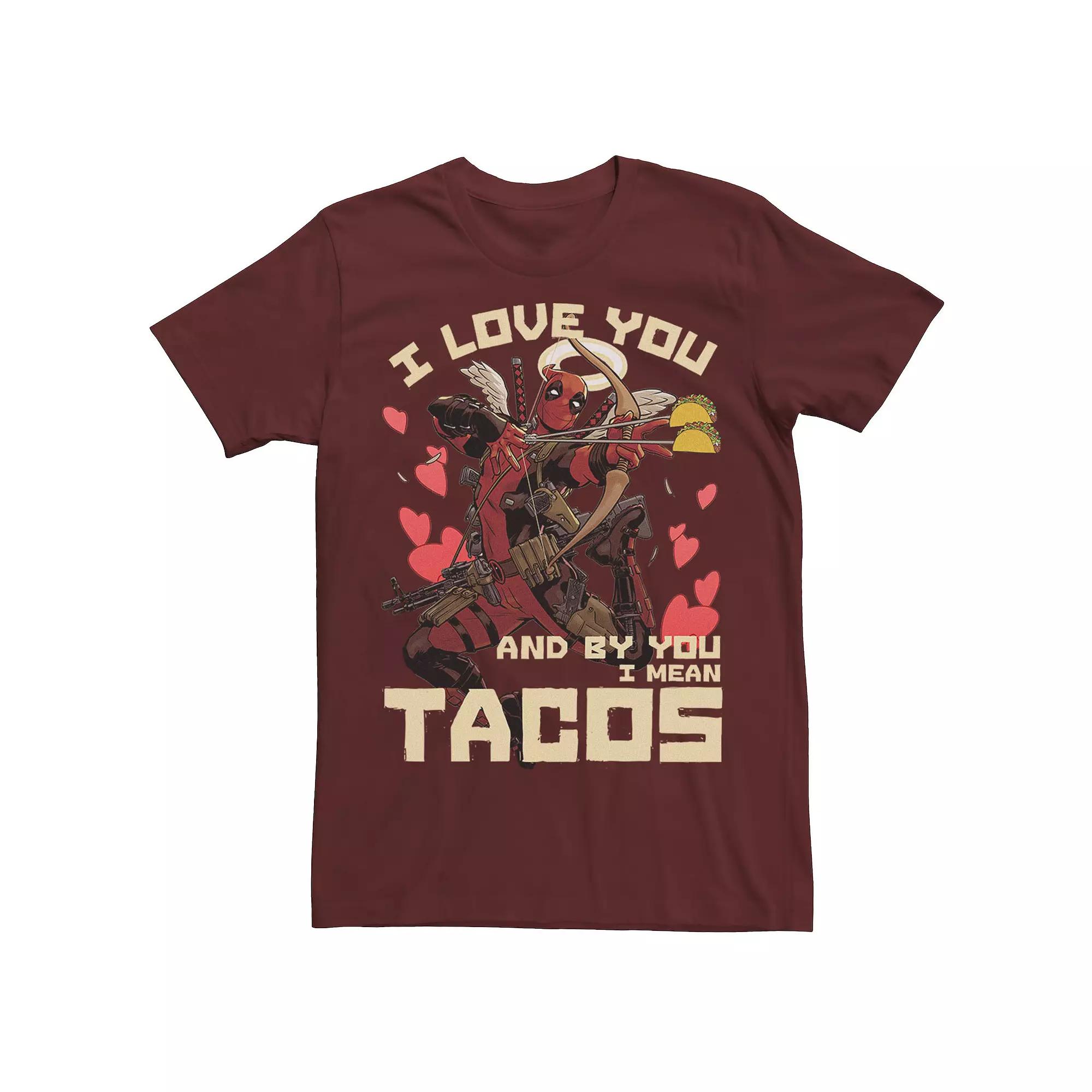 Men's Marvel Deadpool Cupid Love For Tacos Tee, Size: Medium, Red Product Image