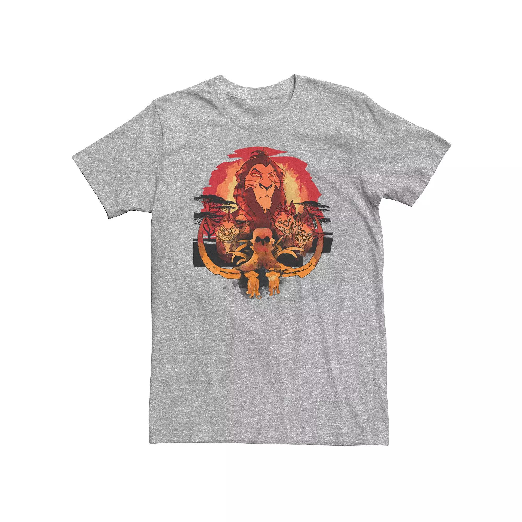 Big & Tall Disney The Lion King Scar Watch Simba Nala Dark Watercolor Tee, Men's,  Product Image