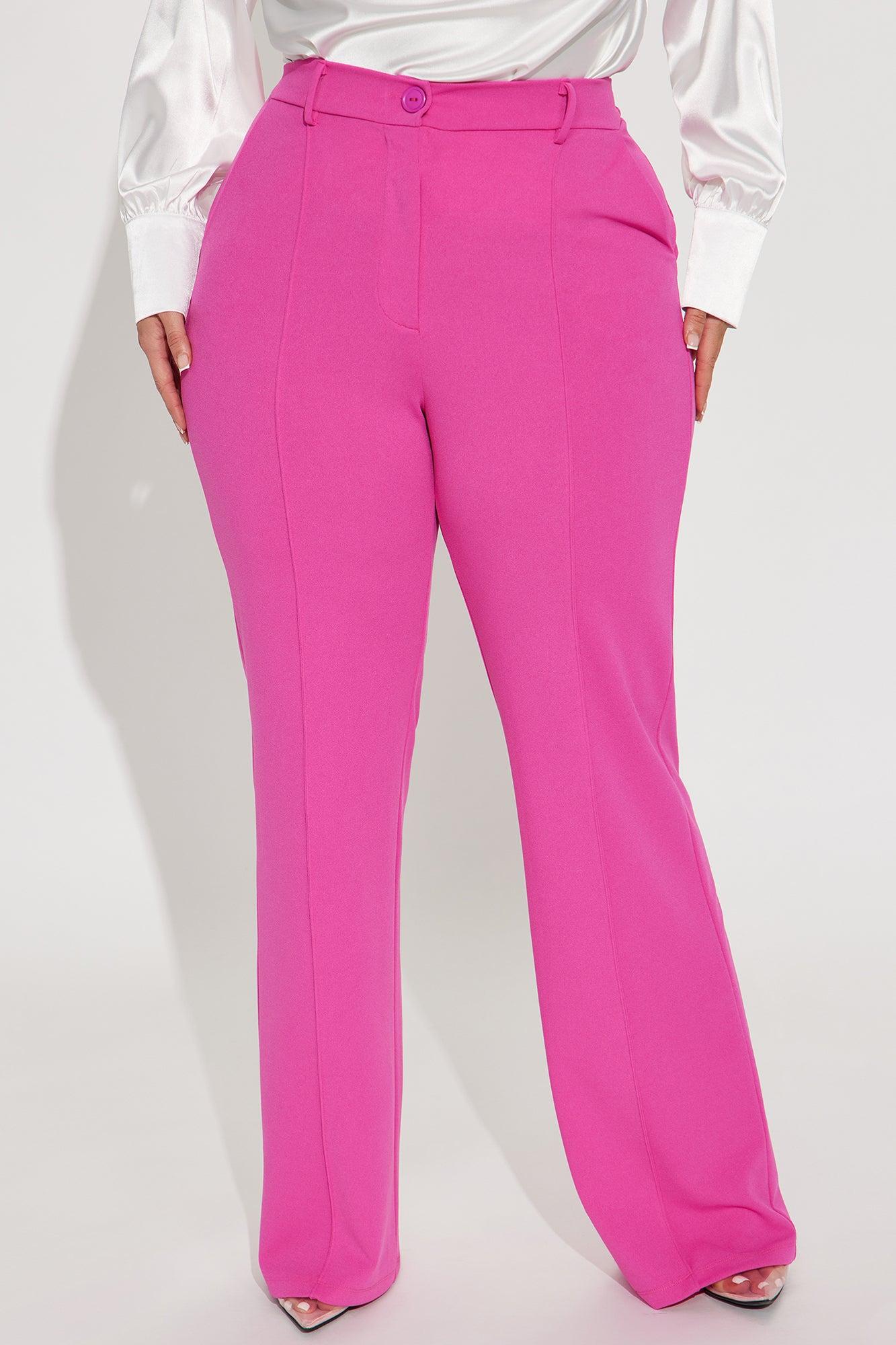 Heidi Wide Leg Trouser Pant - Fuchsia Product Image