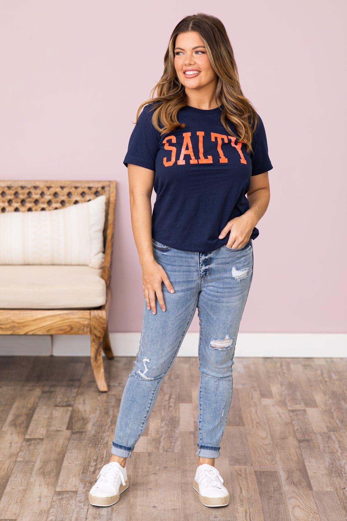 Navy and Orange Salty Graphic Tee Product Image