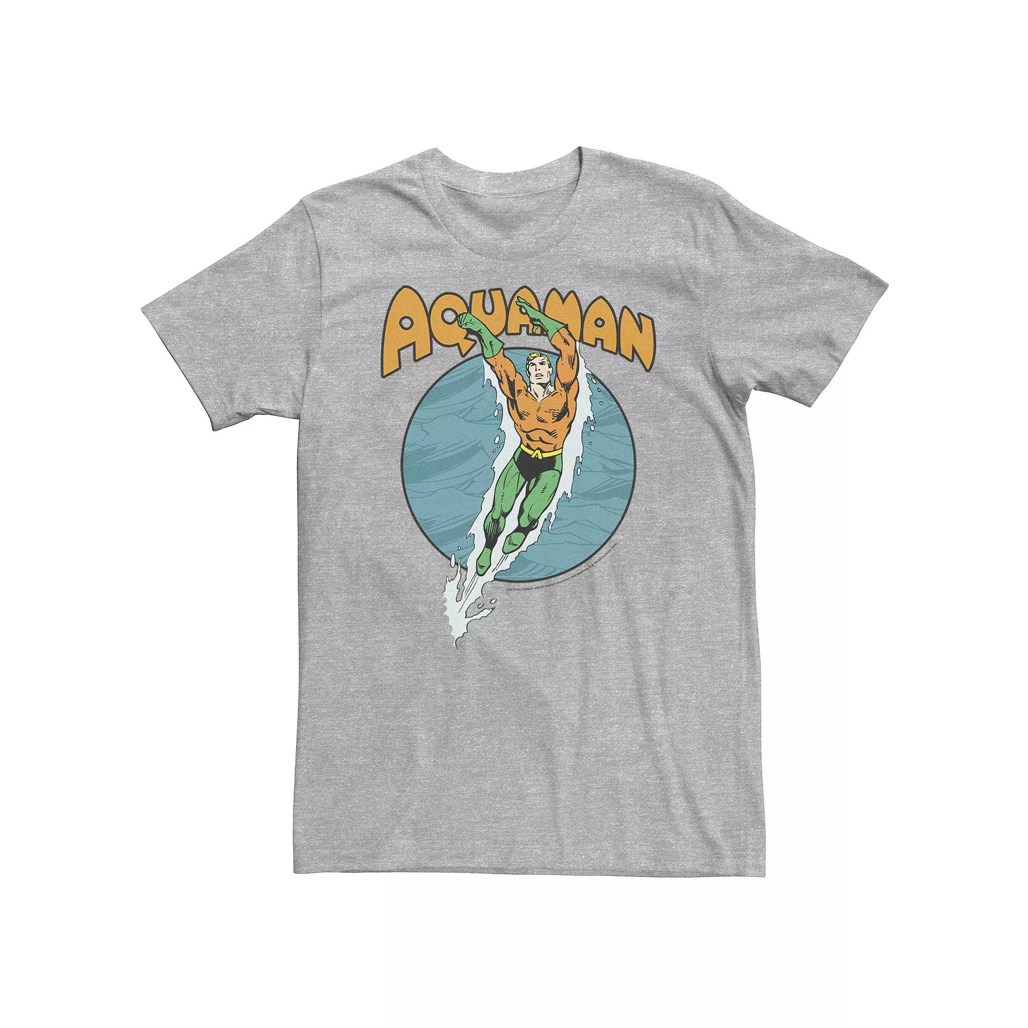 Big & Tall DC Comics Aquaman Swimming Dance Tee, Men's, Size: XXL Tall, Athletic Grey Product Image